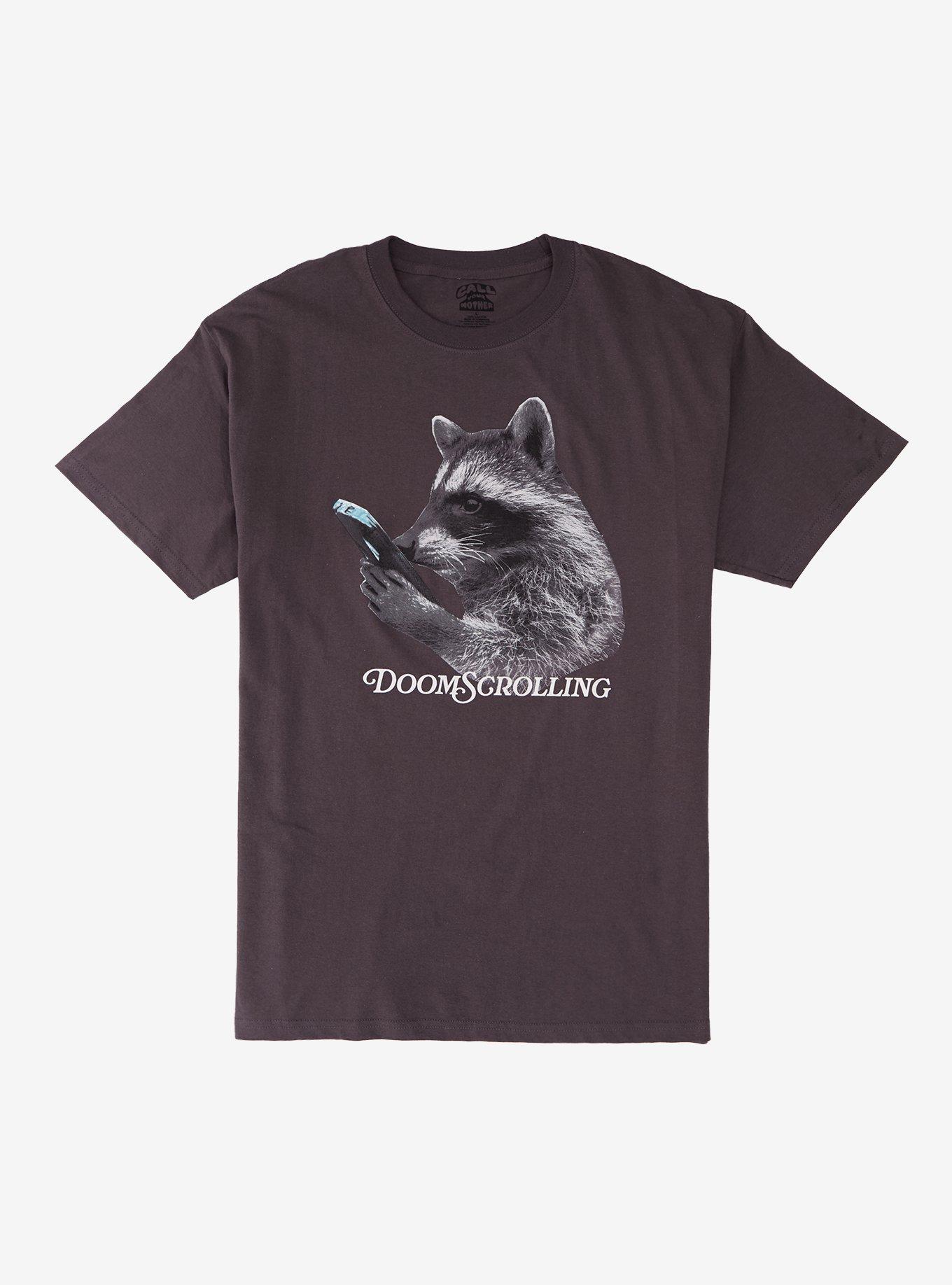 Doom Scrolling Raccoon T-Shirt By Call Your Mother, , hi-res