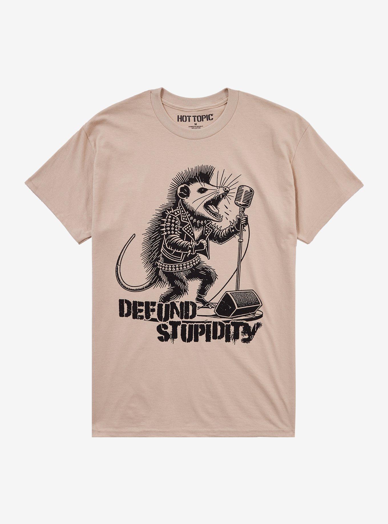 Punk Possum Defund Stupidity T-Shirt, , hi-res