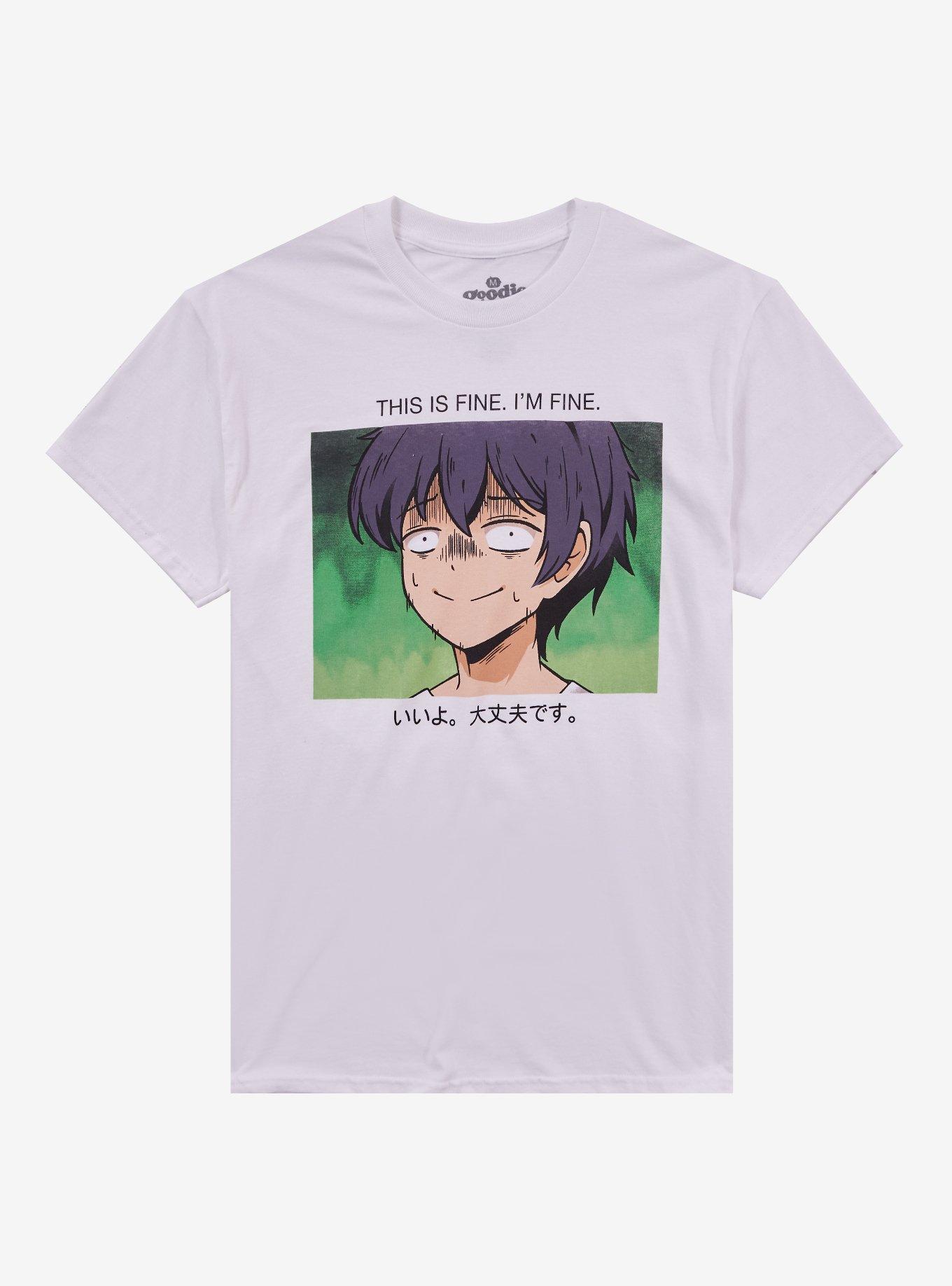 This Is Fine Anime Portrait T-Shirt By Goodie Two Sleeves, , hi-res