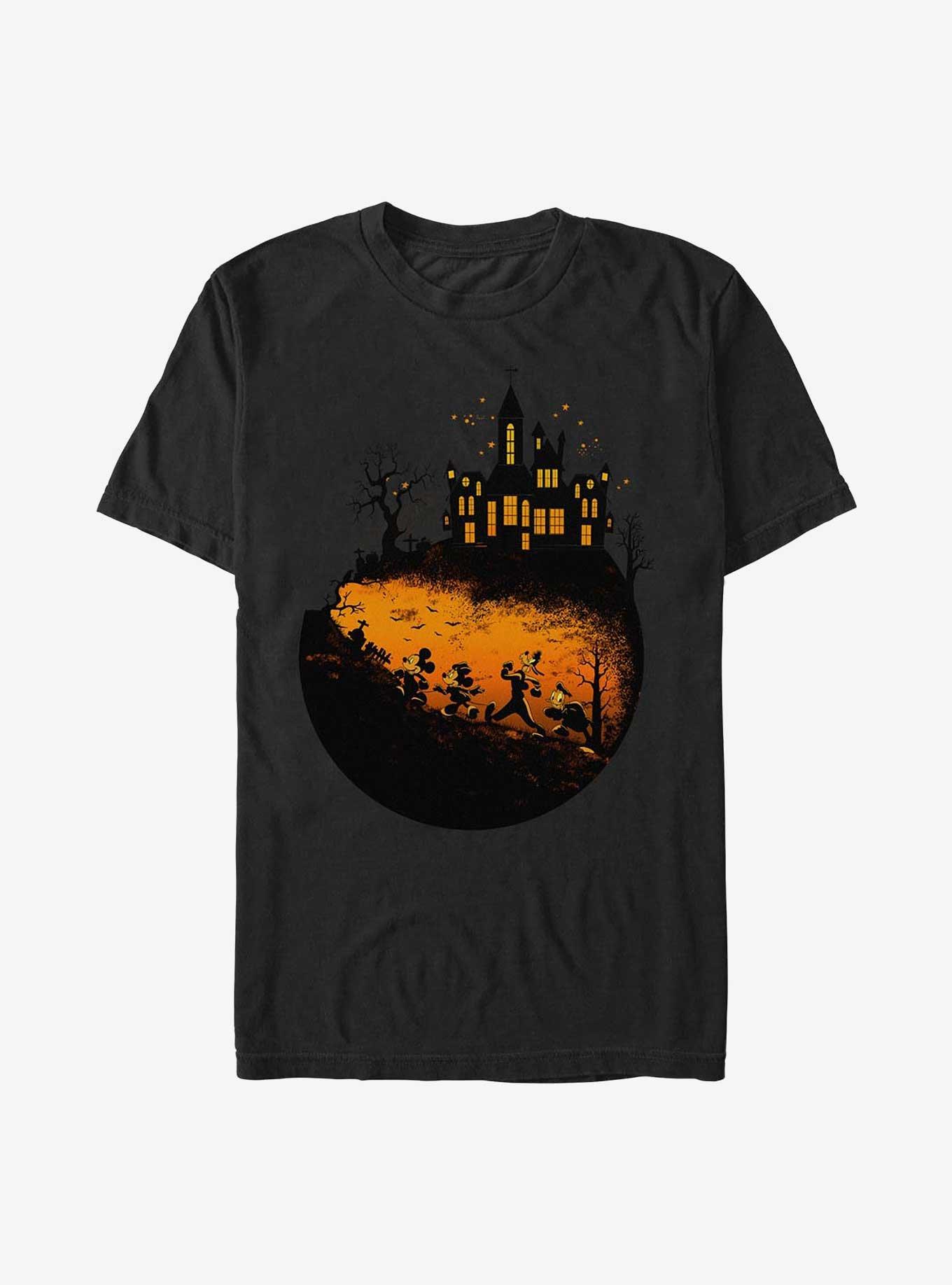 Disney Mickey Mouse Haunted Halloween T-Shirt, BLACK, hi-res