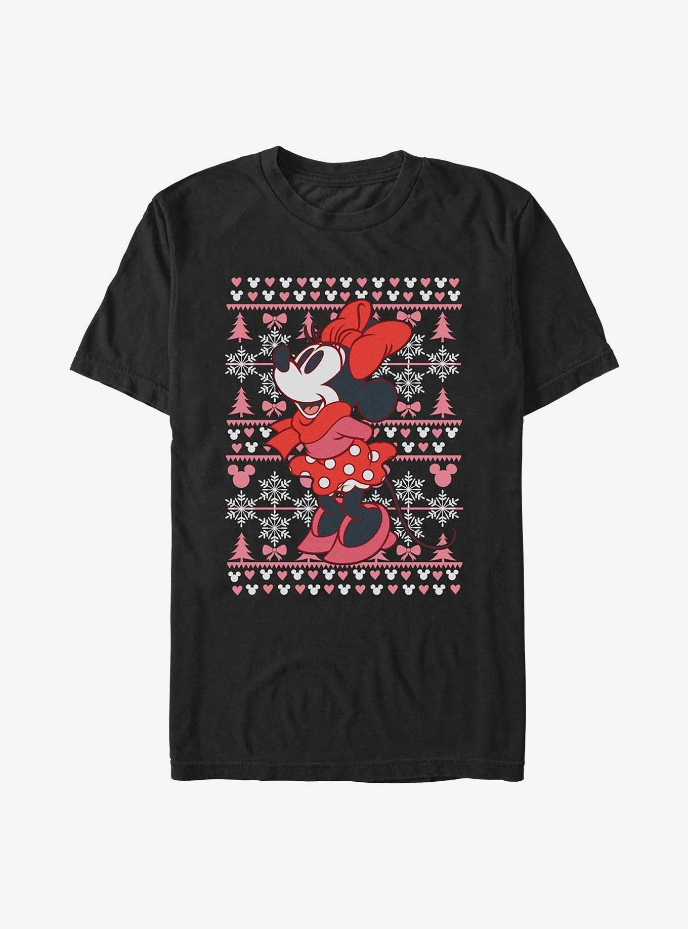 Disney Minnie Mouse Ugly Christmas Sweater Pattern T-Shirt, , hi-res