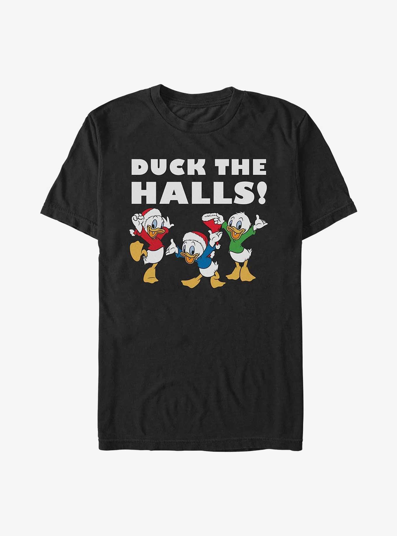 Disney Huey, Dewey & Louie Duck The Halls Holiday T-Shirt - BLACK