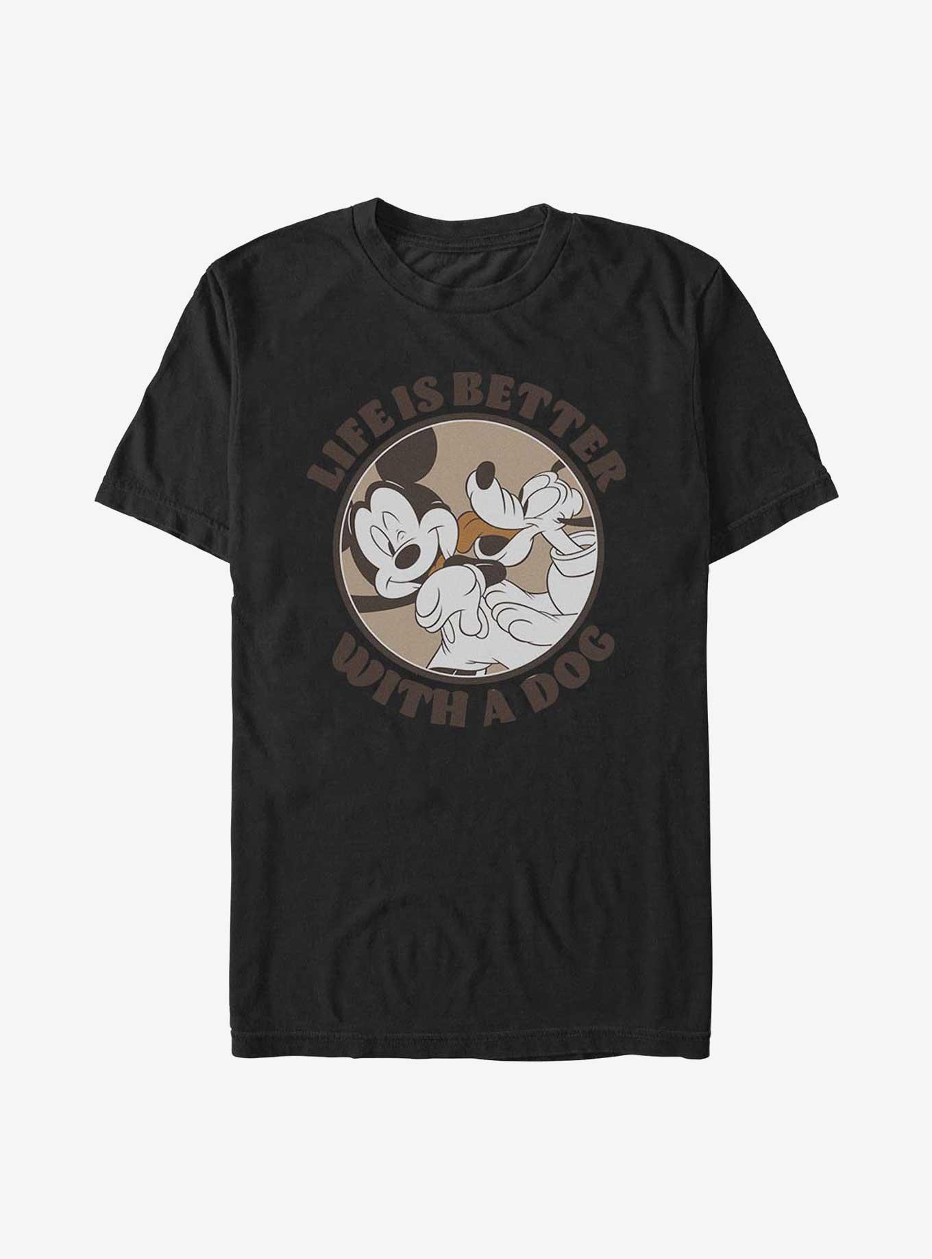 Disney Mickey Mouse & Pluto Life Is Better With A Dog T-Shirt, , hi-res