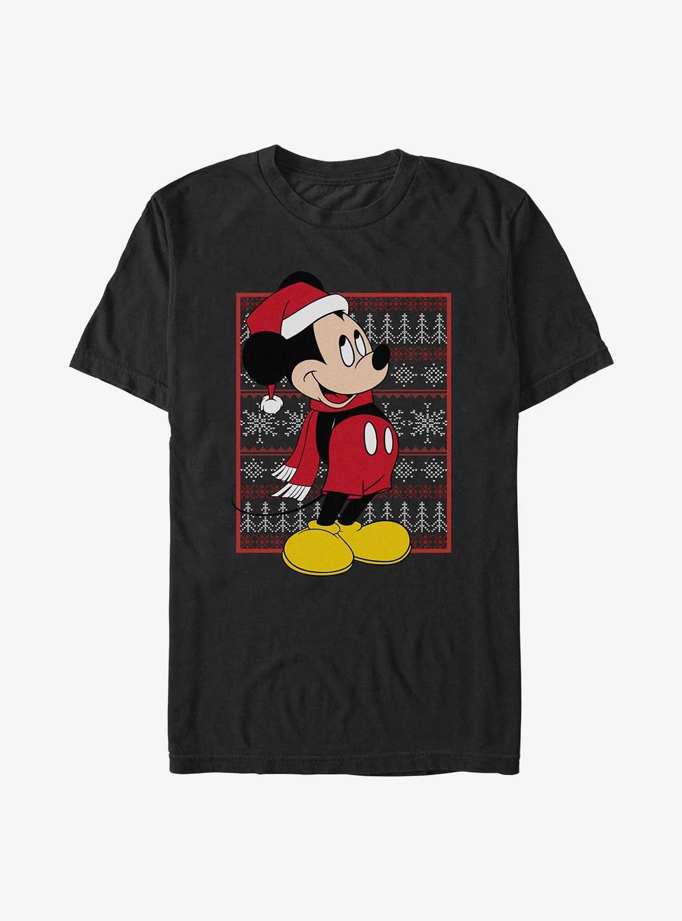 Disney Mickey Mouse Christmas Ugly Sweater T-Shirt, BLACK, hi-res