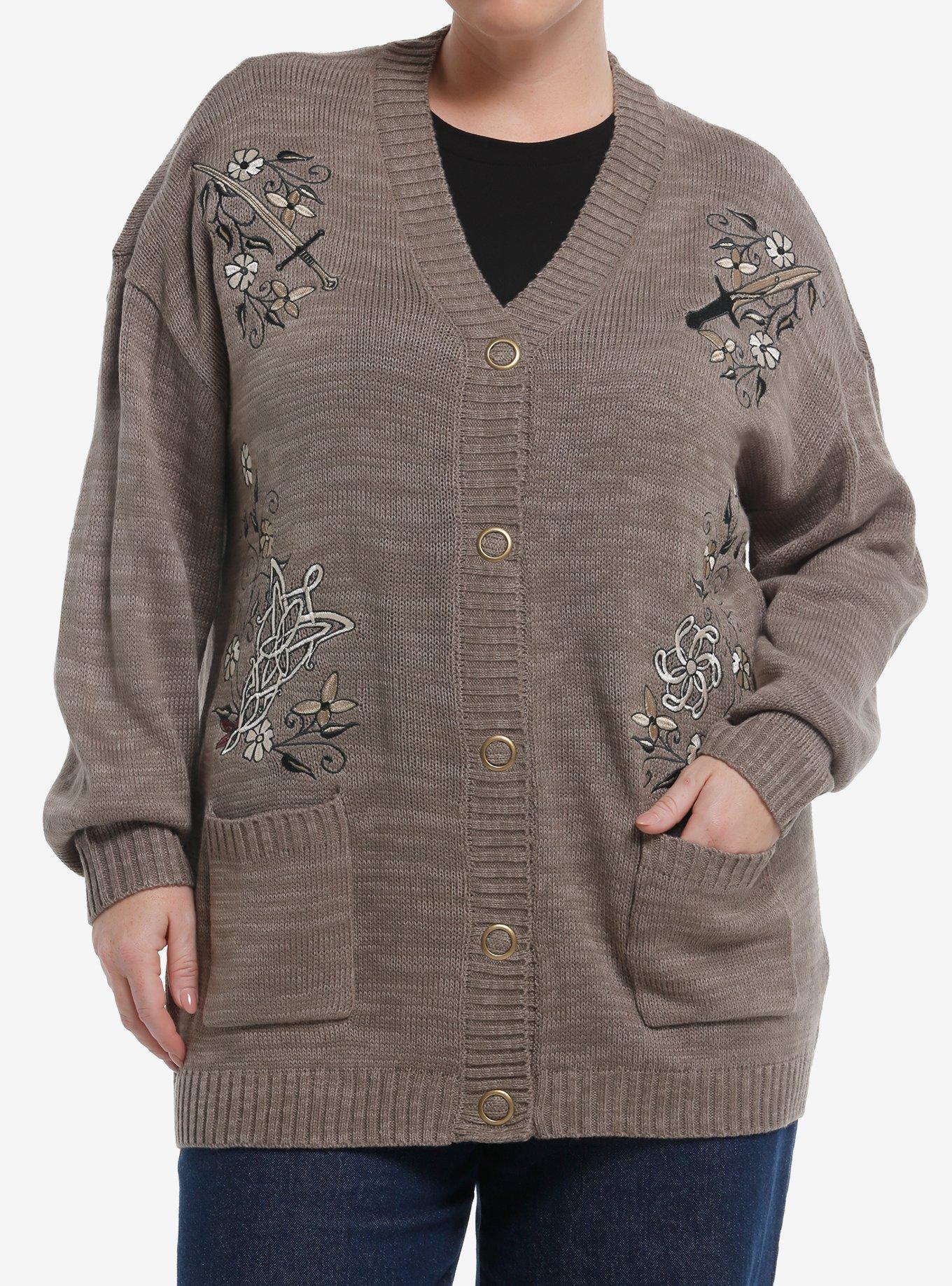 The Lord Of The Rings Floral Icons Cardigan Plus Size, , hi-res