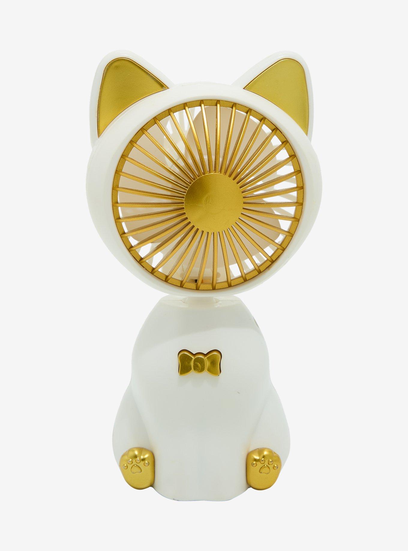 Tech Theory White Cat Color-Changing Handheld Fan, , hi-res