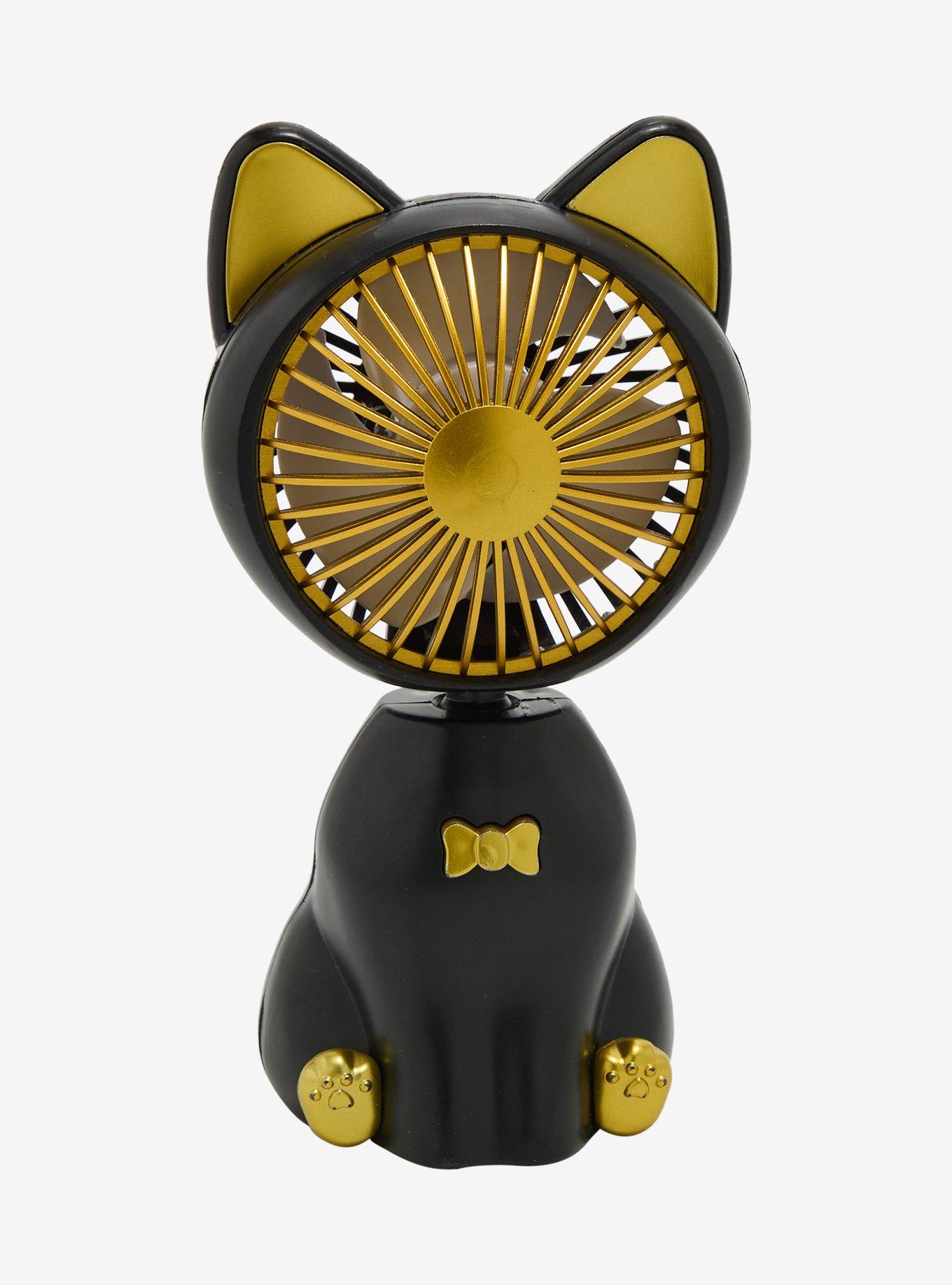 Tech Theory Black Cat Color-Changing Handheld Fan, , hi-res