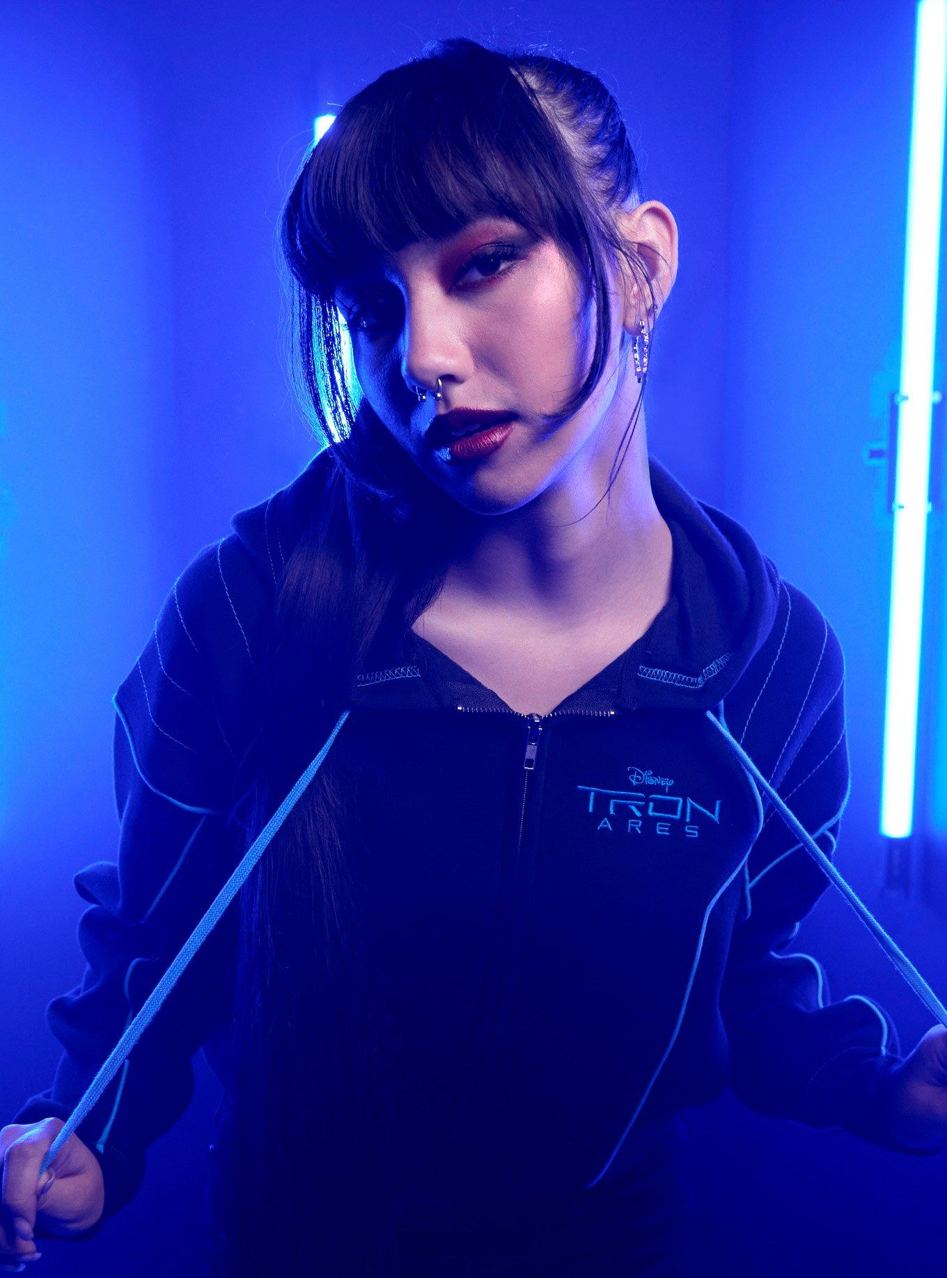 Disney Tron: Ares Blue Crop Hoodie, , hi-res