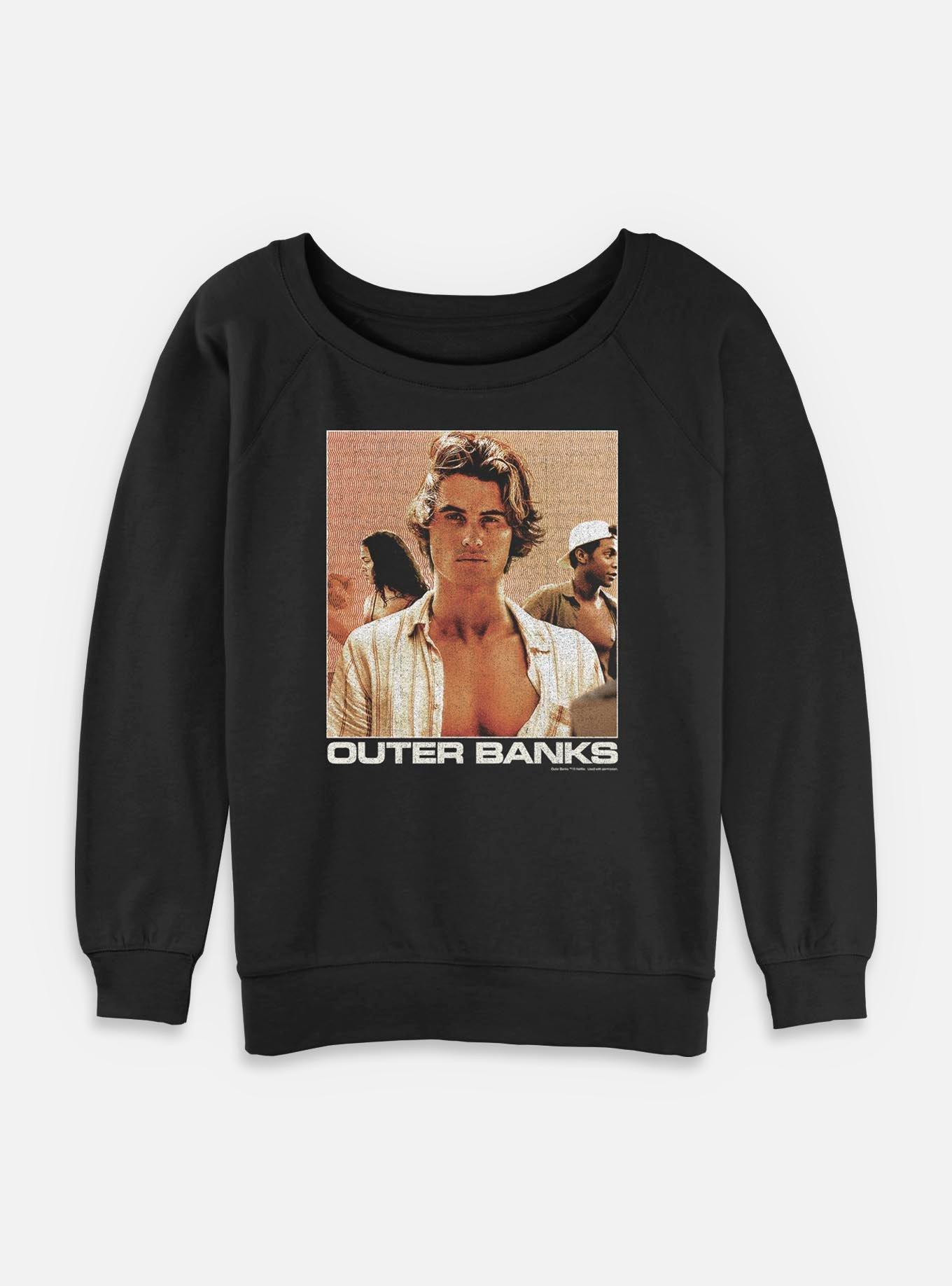 Outer Banks John Booker Poster Womens Slouchy Sweatshirt, BLACK, hi-res