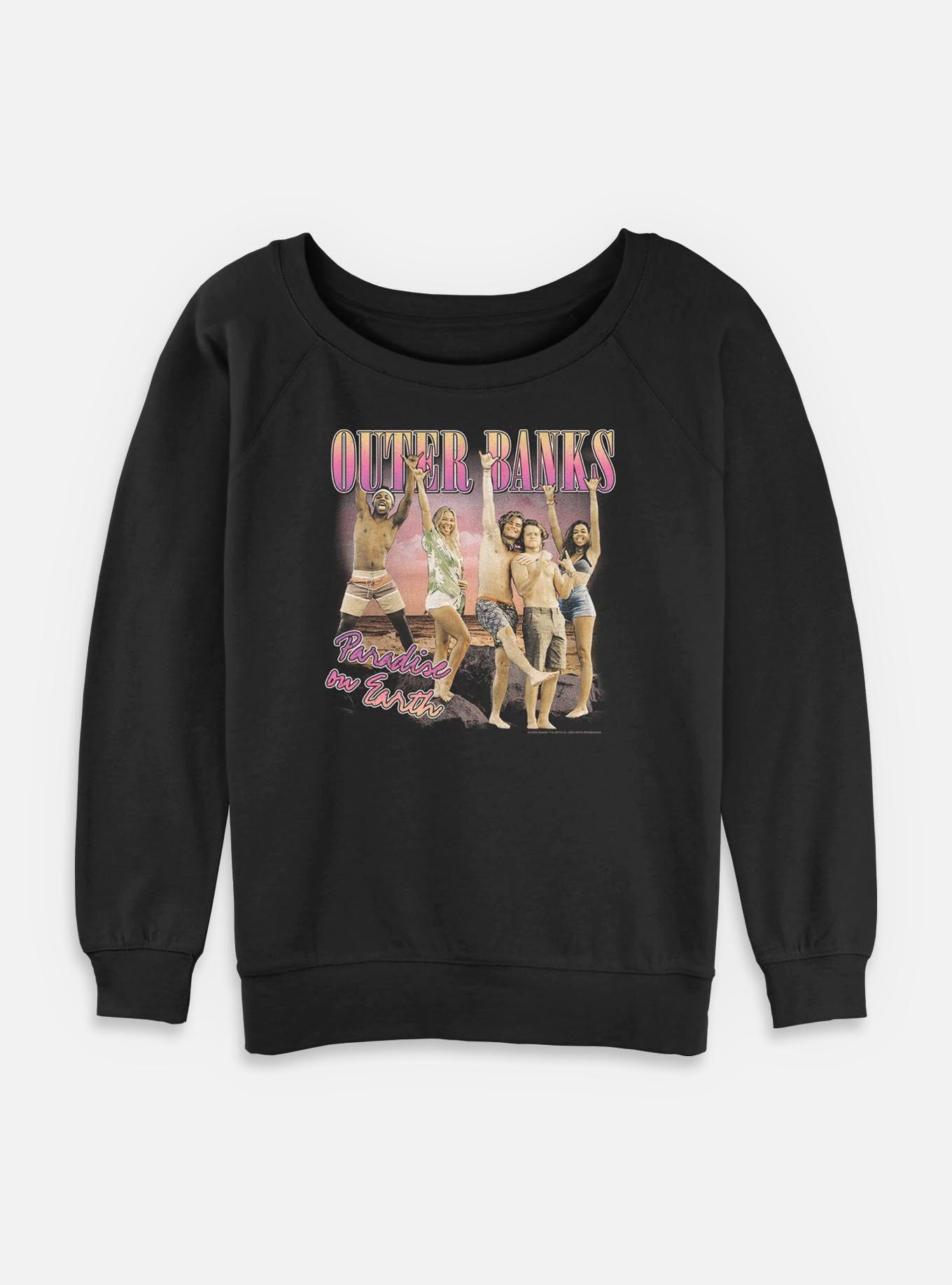 Outer Banks Paradise On Earth Squad Womens Slouchy Sweatshirt, BLACK, hi-res