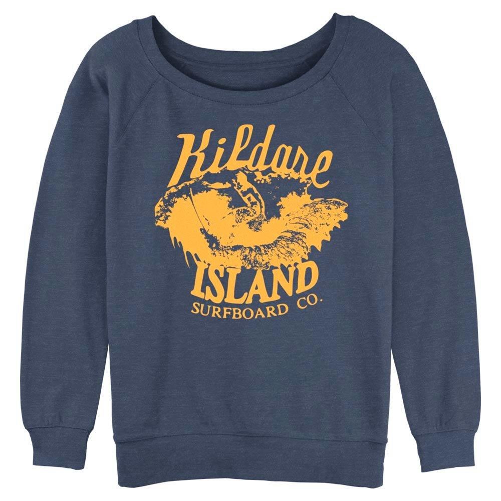 Outer Banks Kildare Island Surfboard Silhouette Womens Slouchy Sweatshirt, BLUEHTR, hi-res