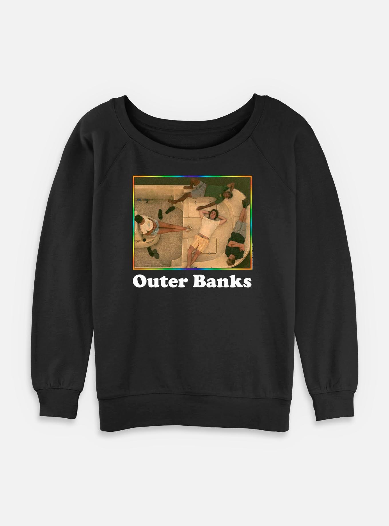 Outer Banks Chill Group Portrait Womens Slouchy Sweatshirt, BLACK, hi-res