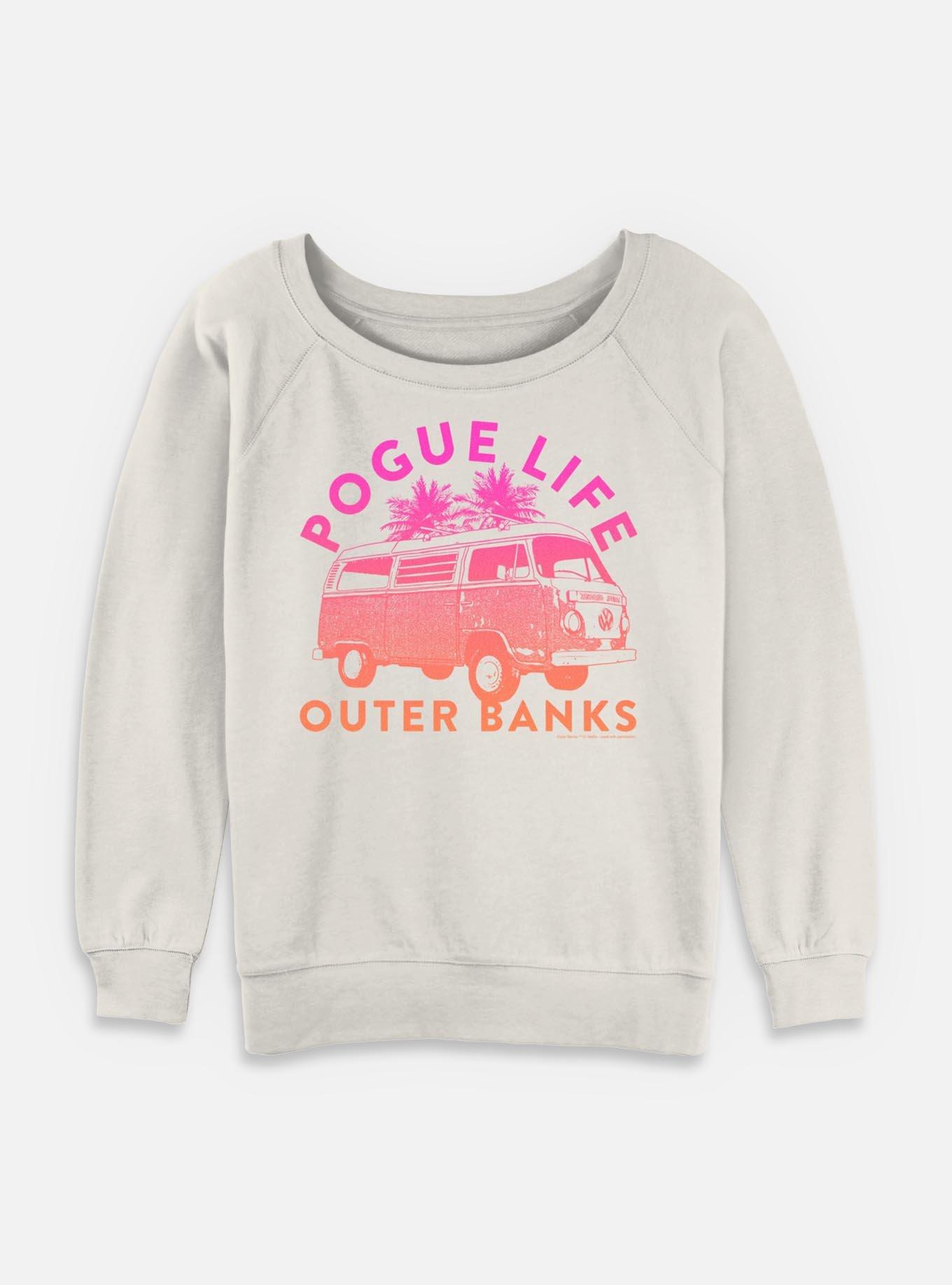 Outer Banks Pogue Life Van Womens Slouchy Sweatshirt, EGRET, hi-res