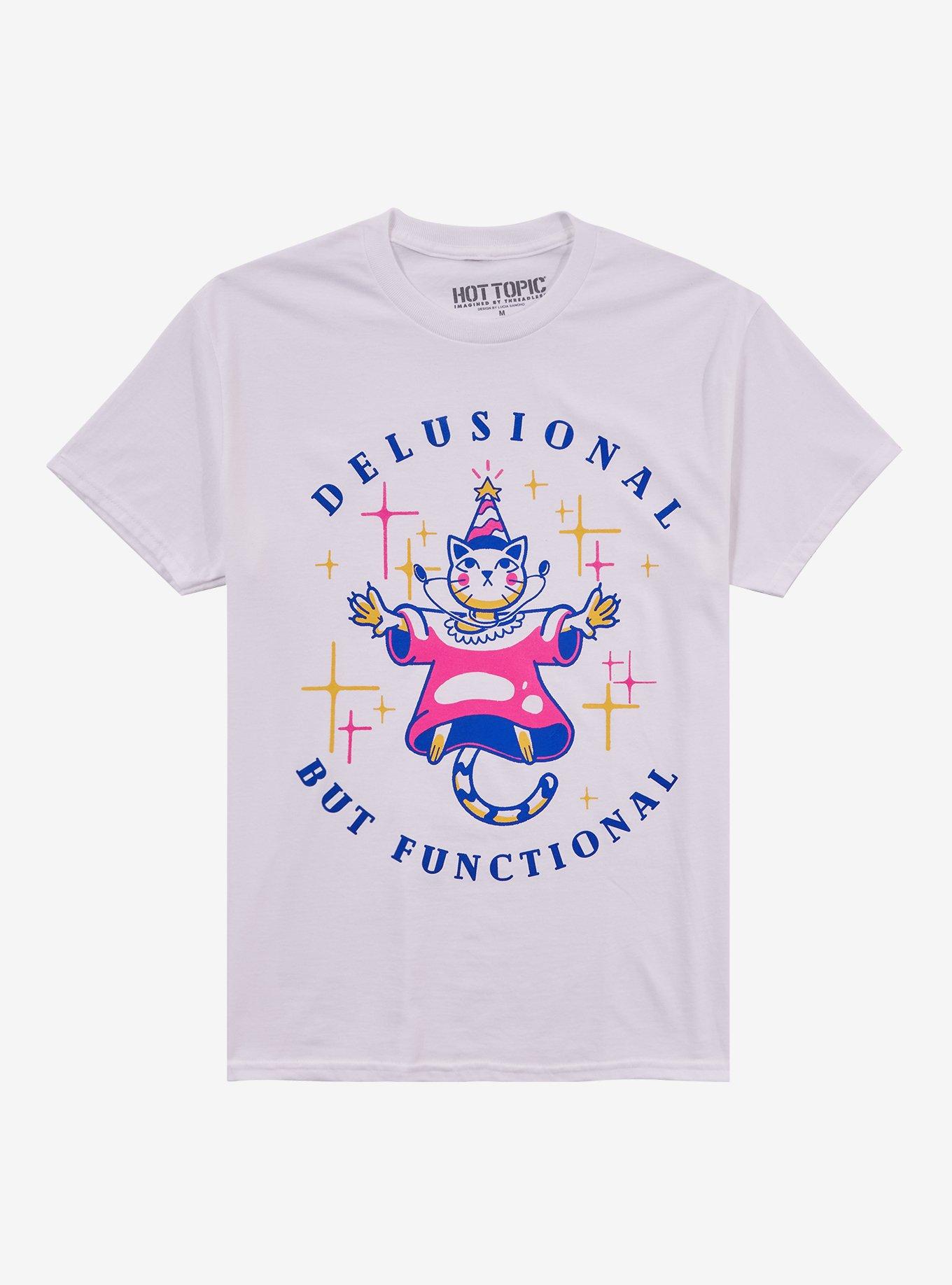 Delusional & Functional Cat Wizard T-Shirt By Lucia Sancho, , hi-res