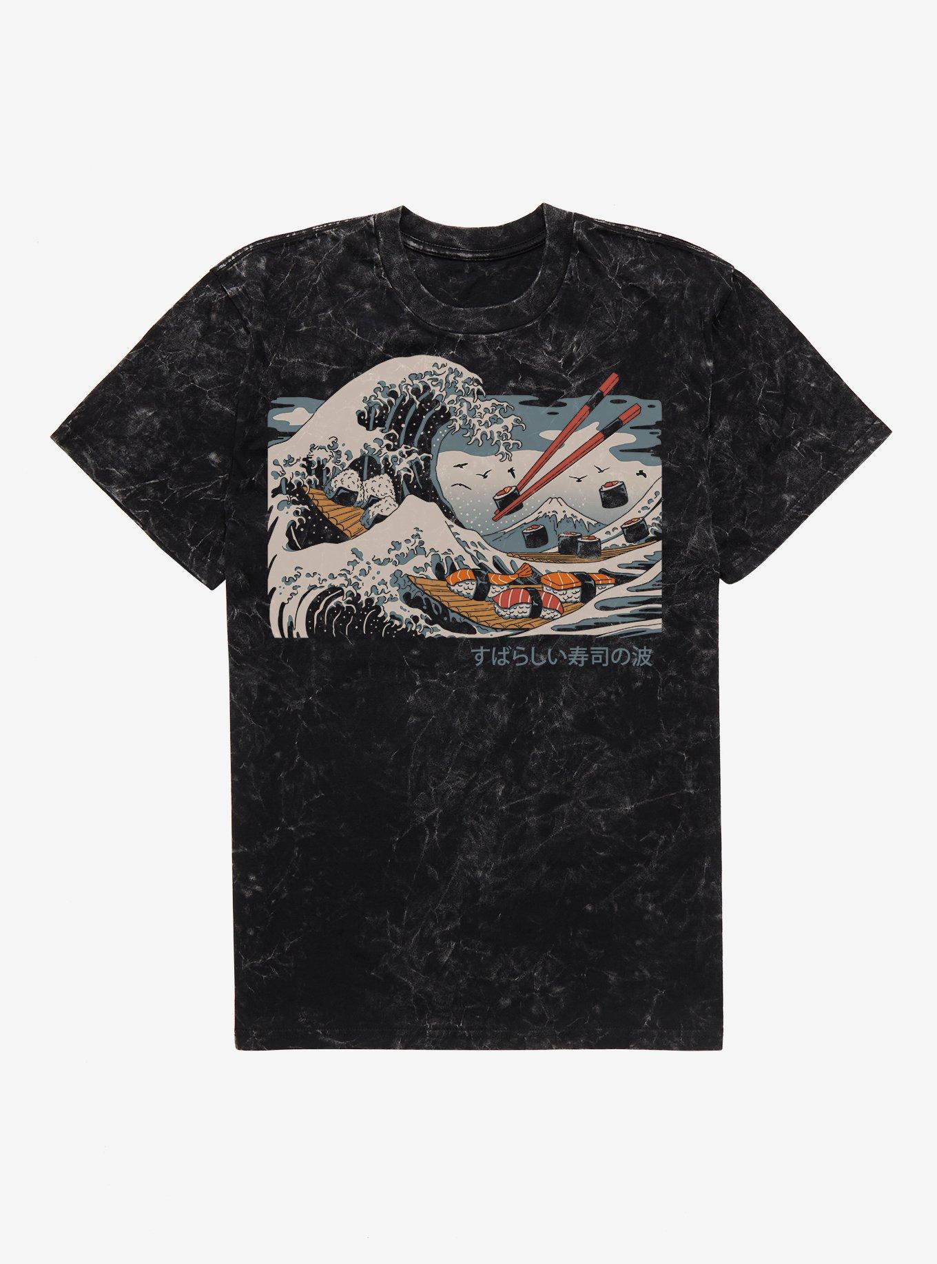 The Great Sushi Wave Mineral Wash T-Shirt, , hi-res