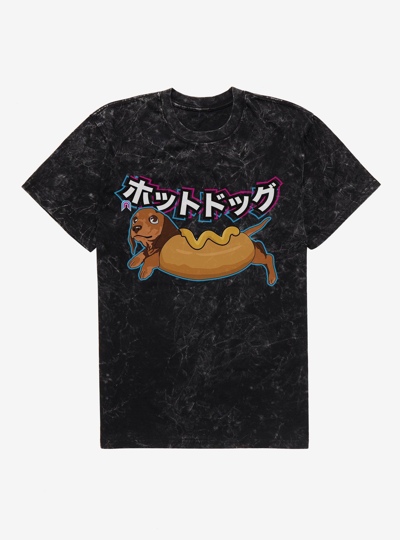 Kawaii Dachshund Hot Dog Costume Mineral Wash T-Shirt, , hi-res