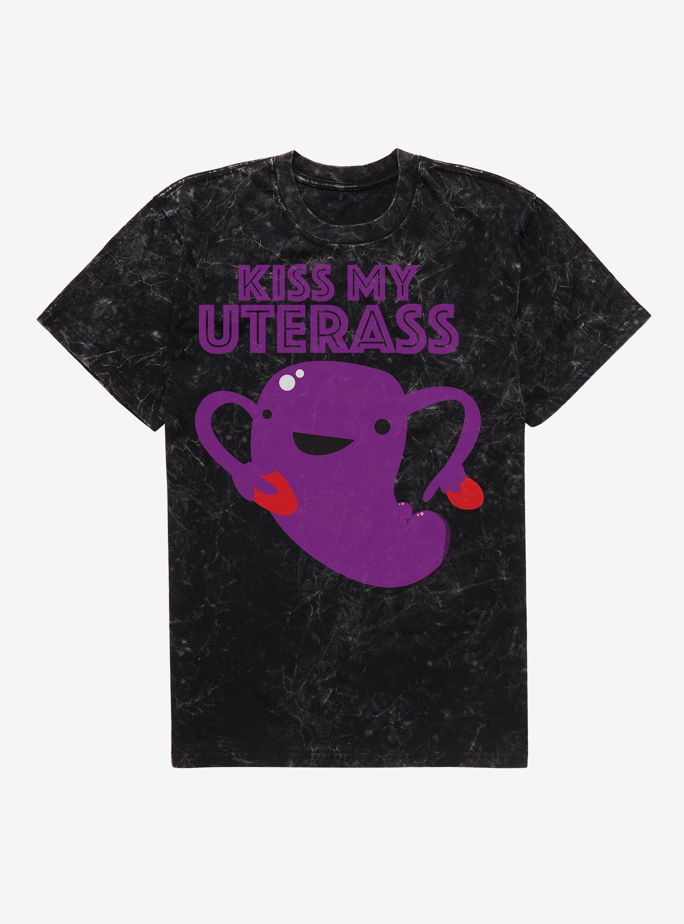 Kiss My Uterus - 100% Benefits Center for Reproductive Rights Mineral Wash T-Shirt, , hi-res
