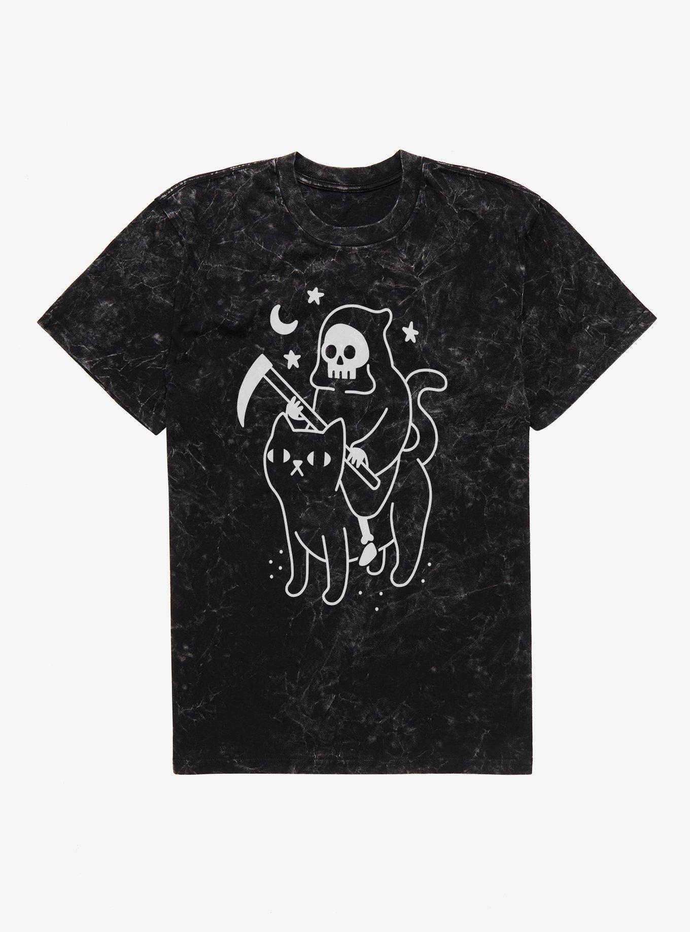 Death Rides A Black Cat Mineral Wash T-Shirt, , hi-res