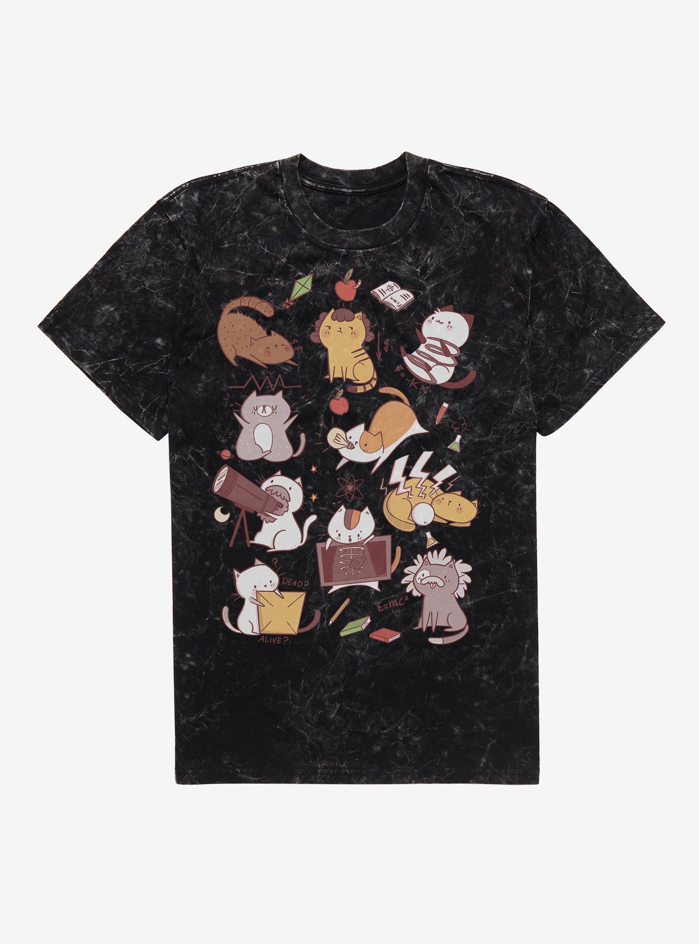 Science Kittens Mineral Wash T-Shirt, BLACK MINERAL WASH, hi-res