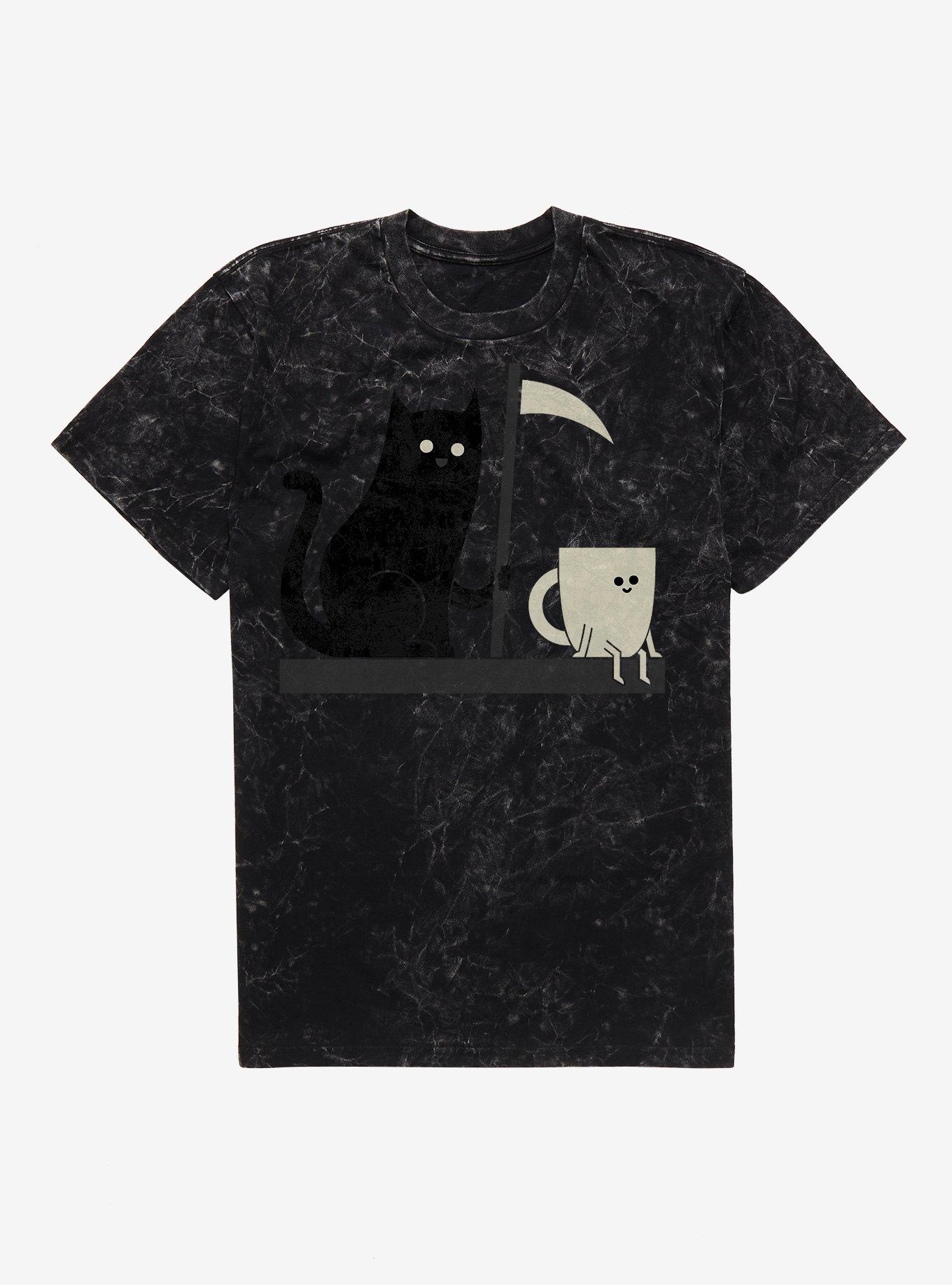 Impending Doom Cat Vs. Cup Mineral Wash T-Shirt, , hi-res