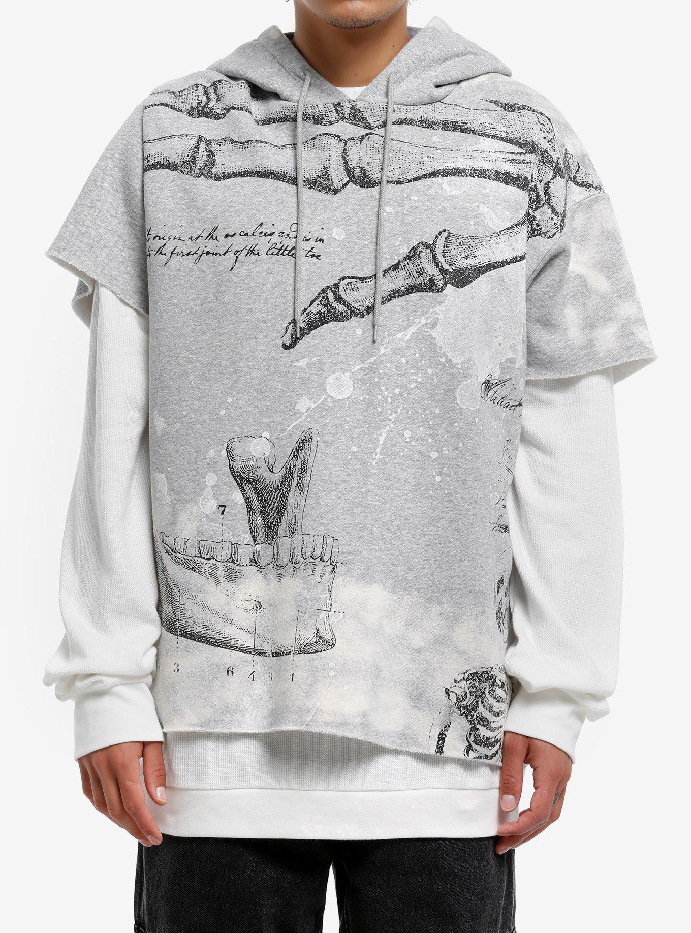 Anatomy Grey & White Twofer Thermal Hoodie, , hi-res