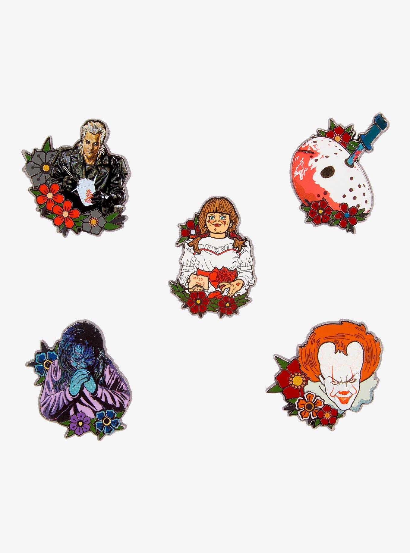 WB Horror Character Floral Blind Box Enamel Pin, , hi-res