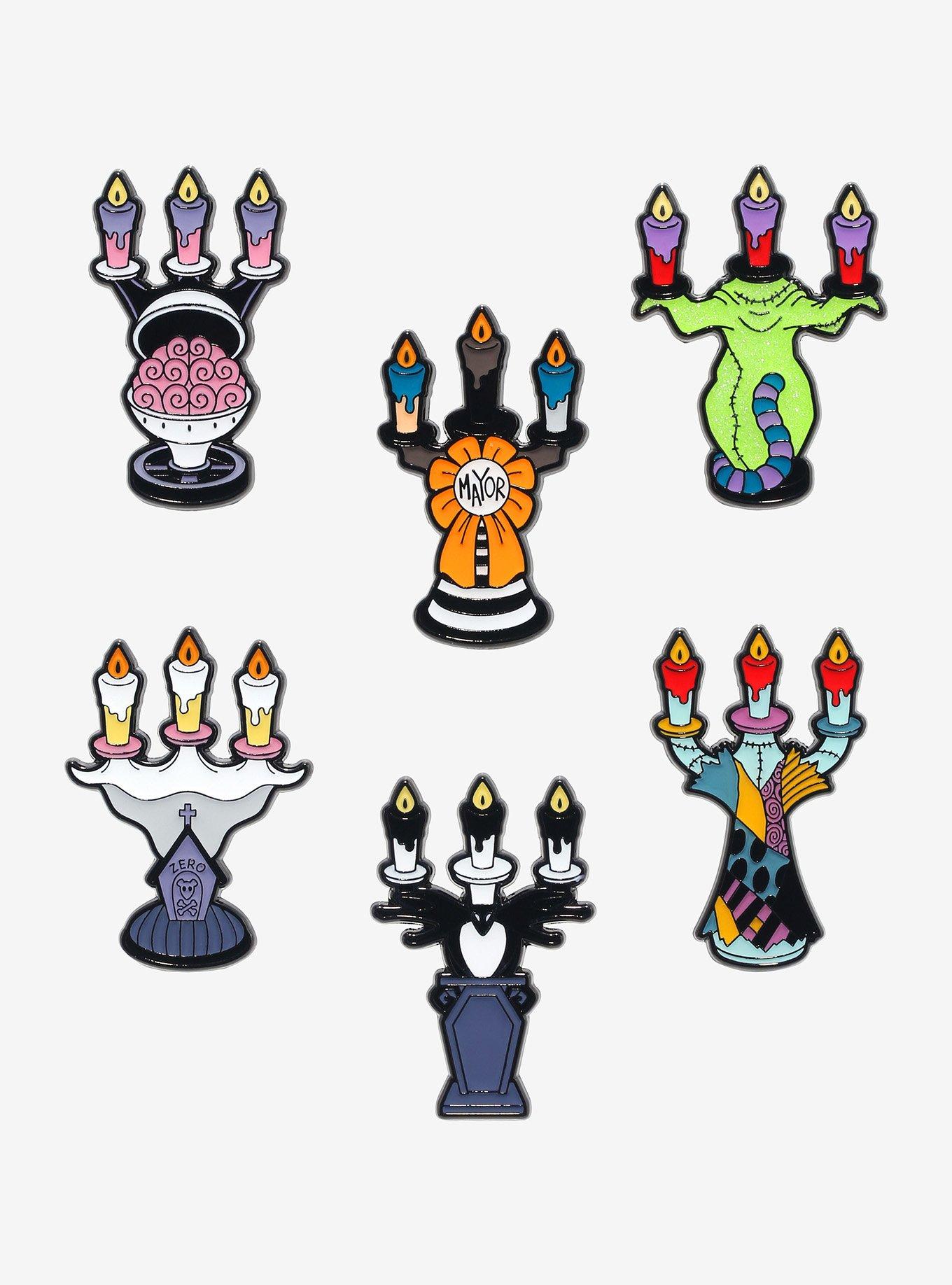 Loungefly The Nightmare Before Christmas Character Candelabra Glow-In-The-Dark Blind Box Enamel Pin, , hi-res