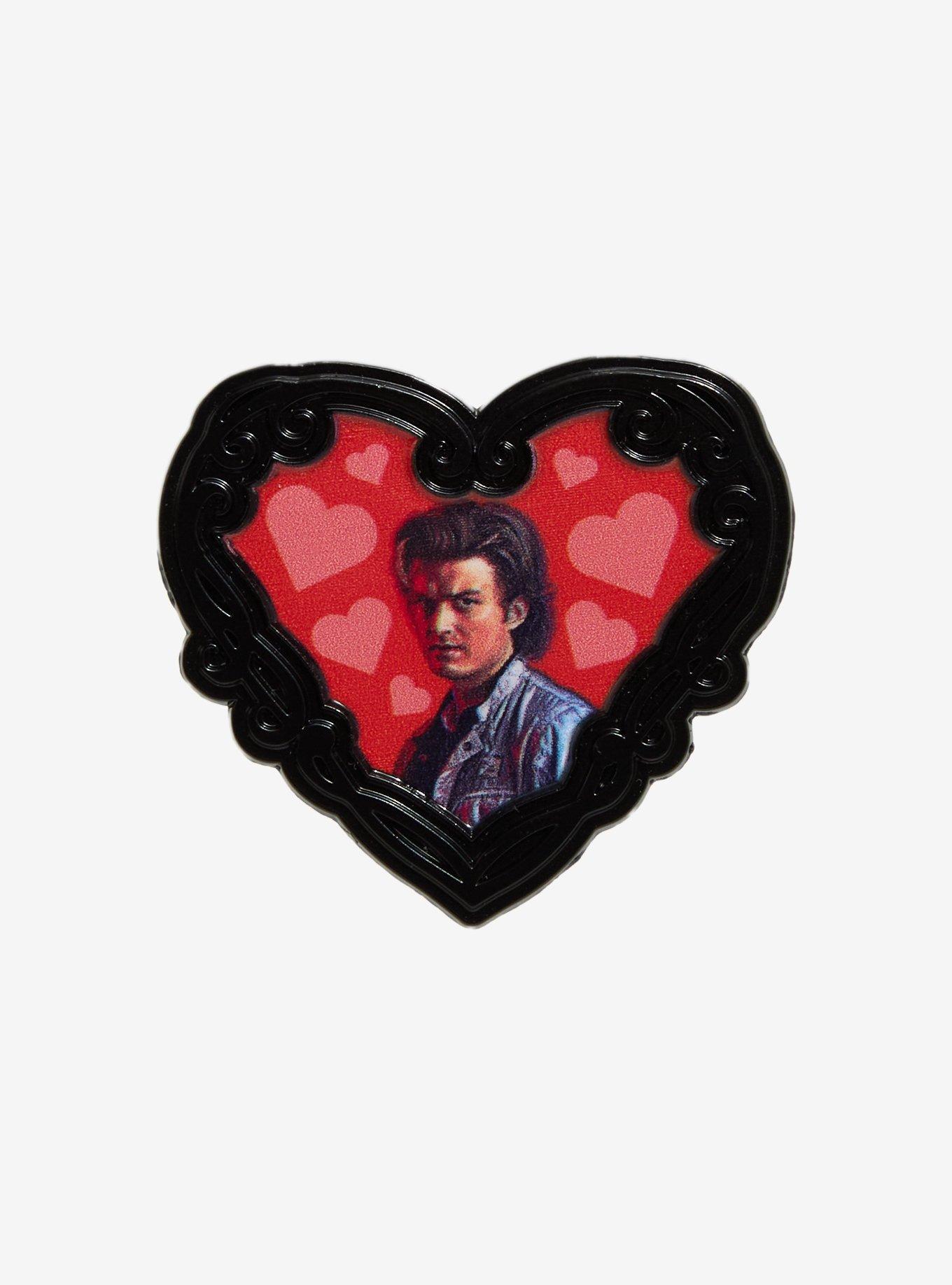 Stranger Things Steve Heart Enamel Pin, , hi-res