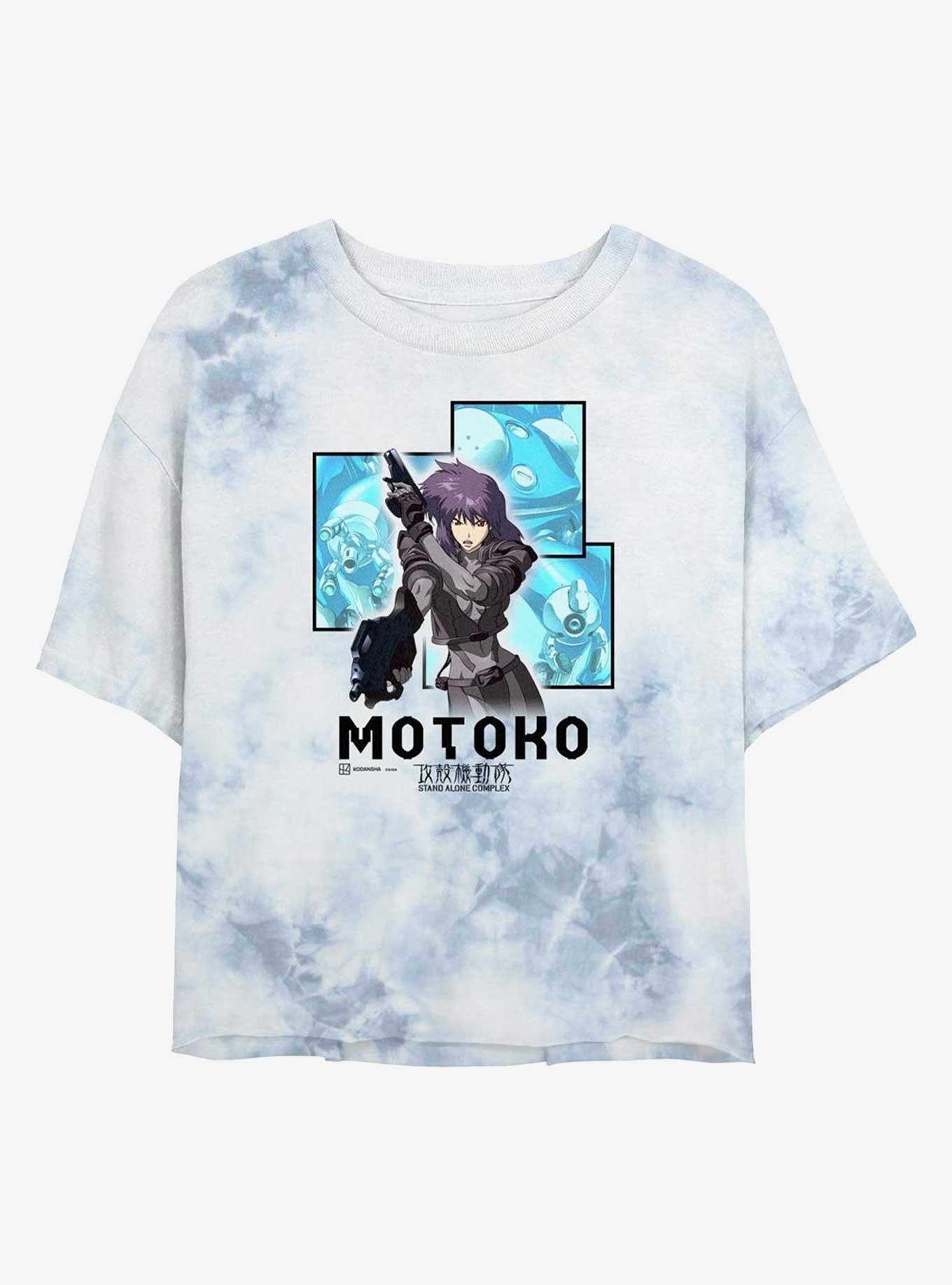 Ghost in the Shell Box Layered Girls Tie-Dye Crop T-Shirt, WHITEBLUE, hi-res