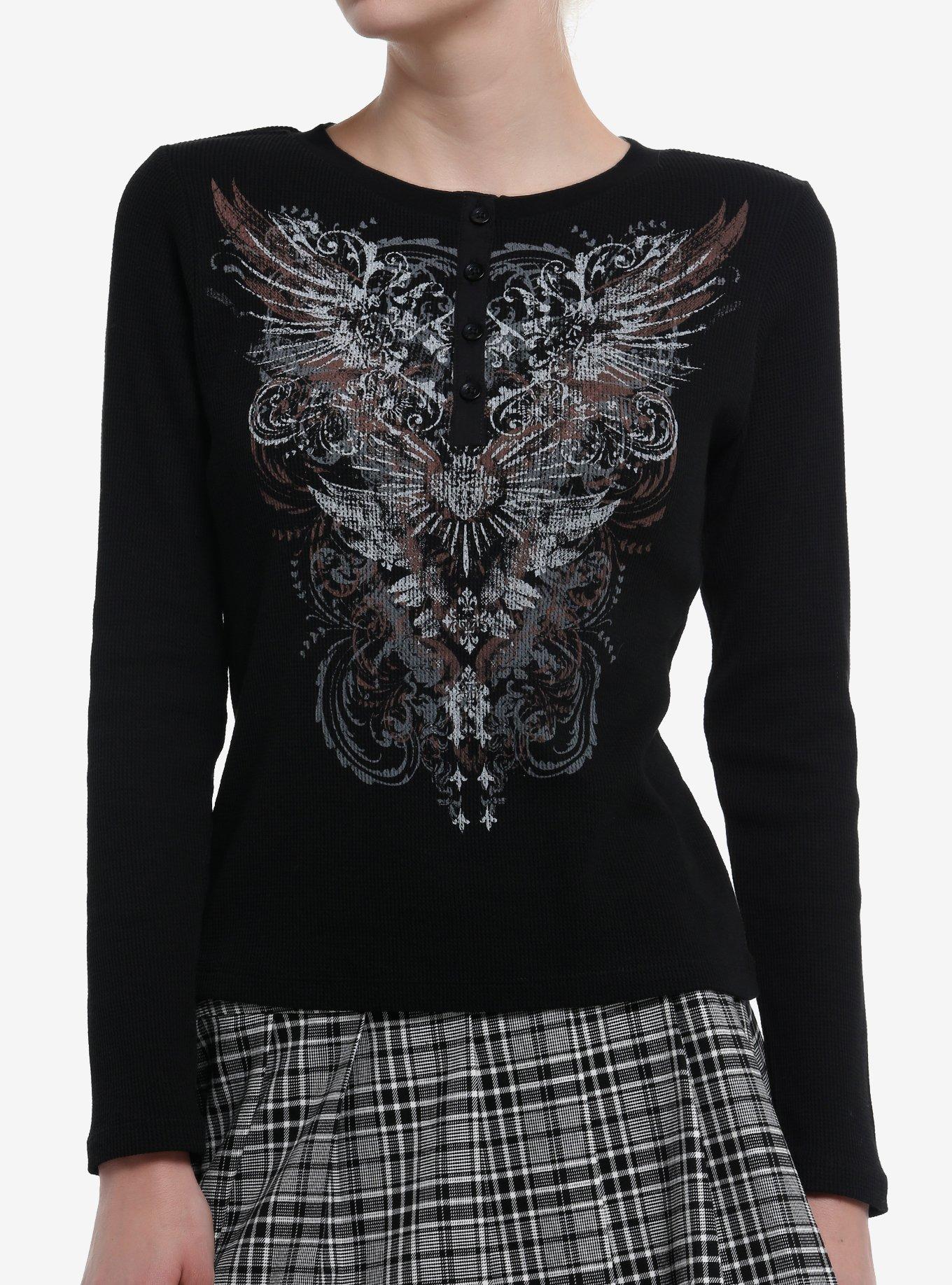 Wings & Filigree Girls Long-Sleeve Thermal Top, , hi-res