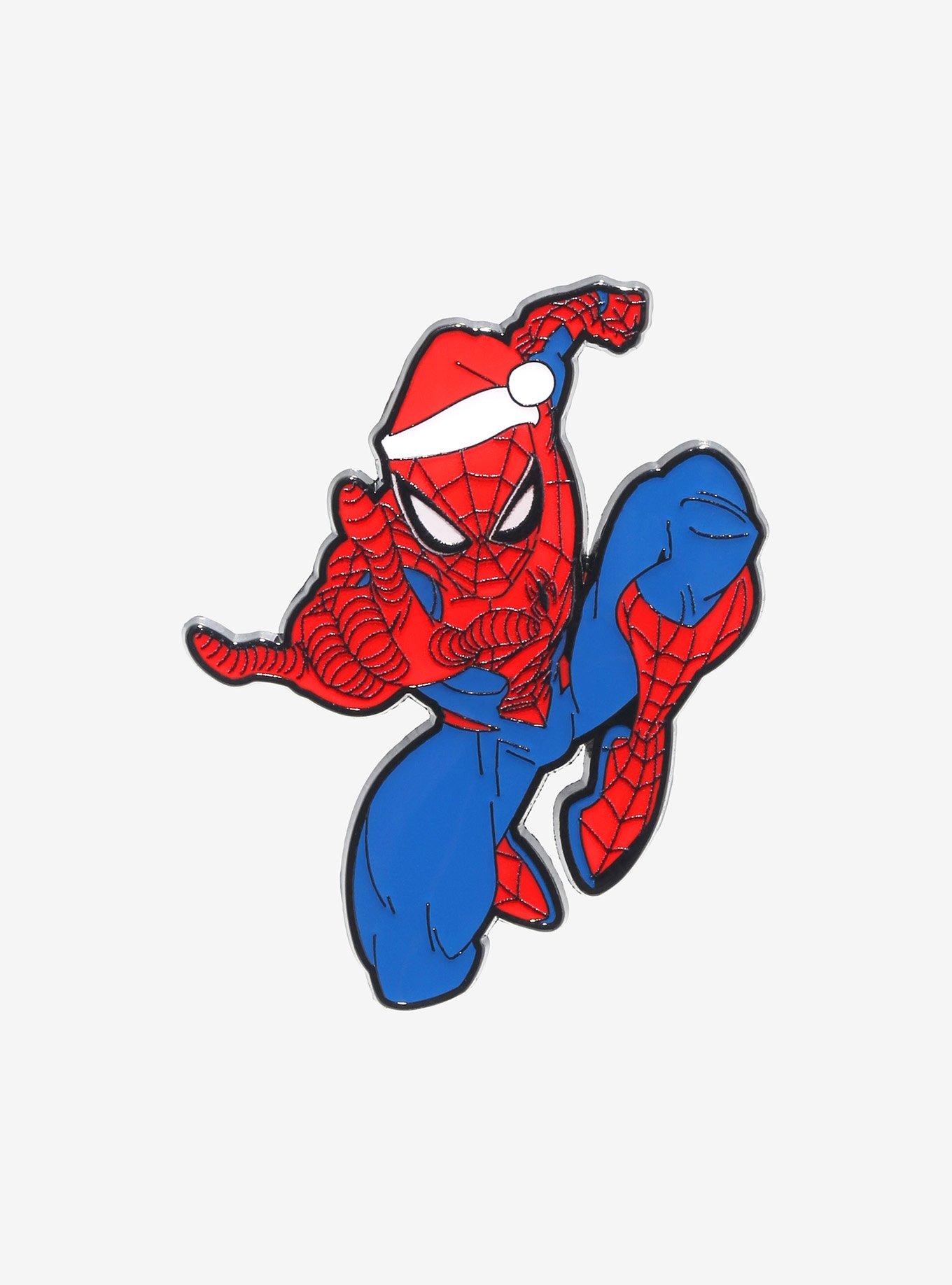 Marvel Spider-Man Santa Hat Enamel Pin, , hi-res