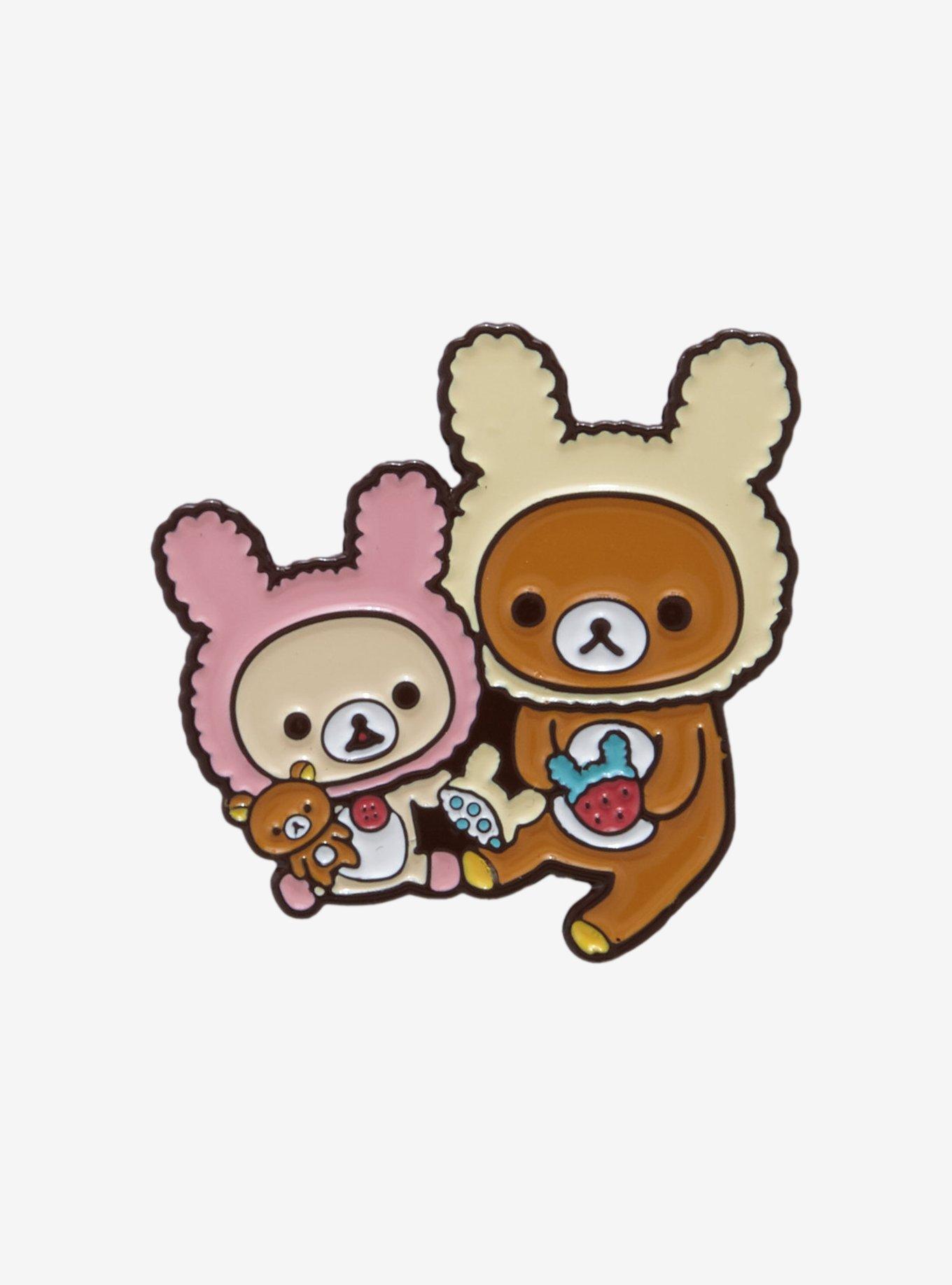 Rilakkuma Bunny Ears Enamel Pin Hot Topic Exclusive, , hi-res