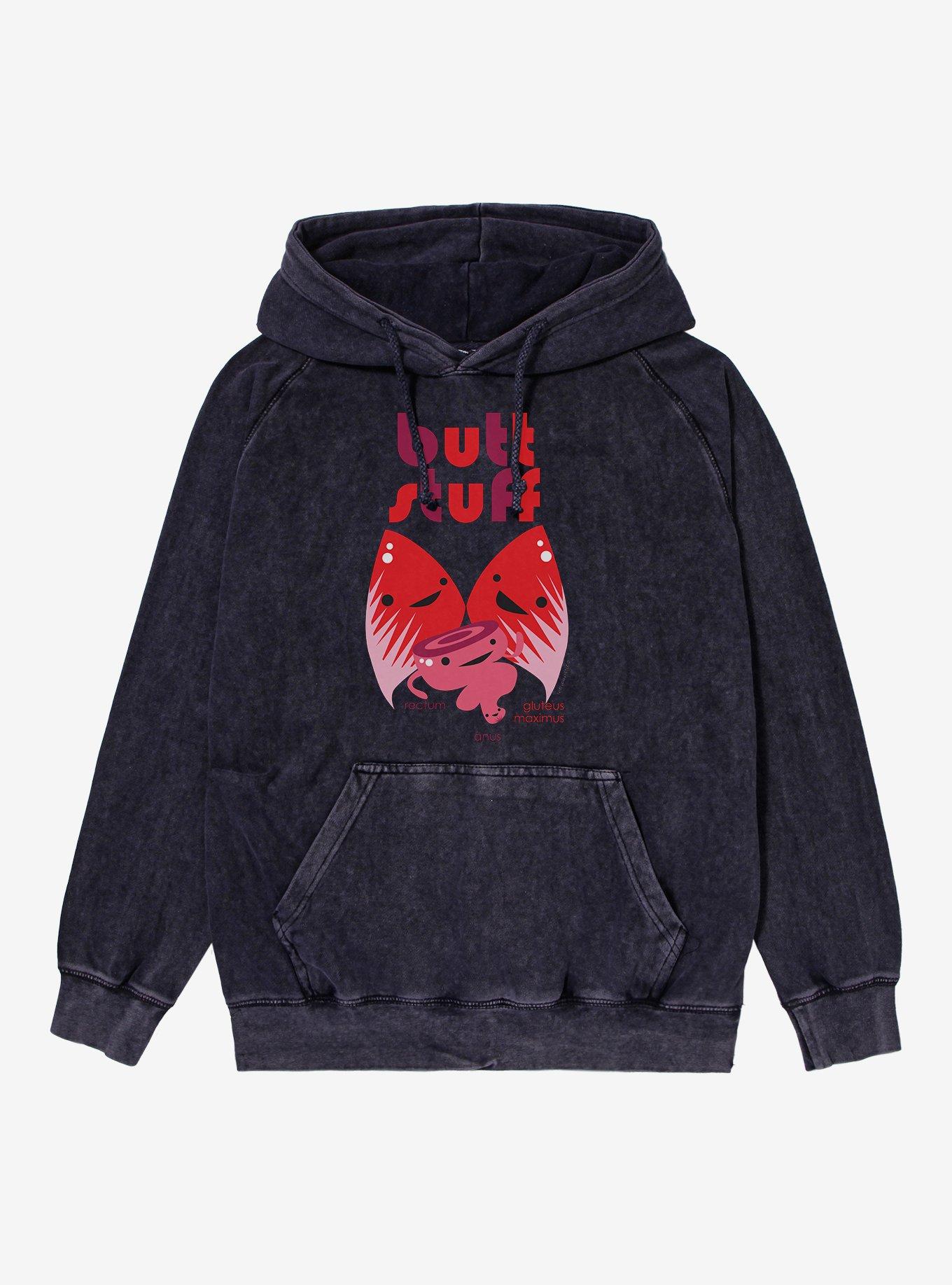 Butt Stuff - Cute Colorectal Pals for Colorectal Health & Humor Mineral Wash Hoodie, , hi-res
