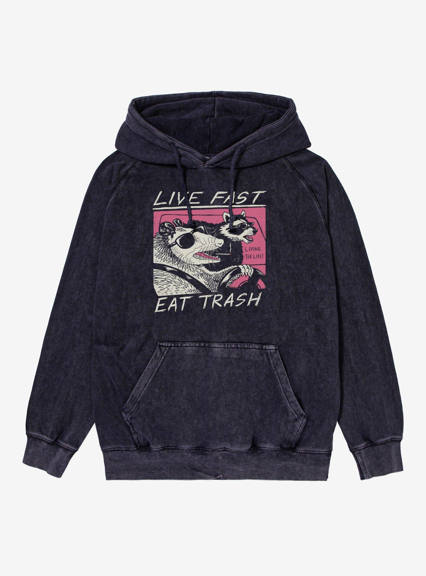 Live Fast! Eat Trash! Mineral Wash Hoodie, , hi-res