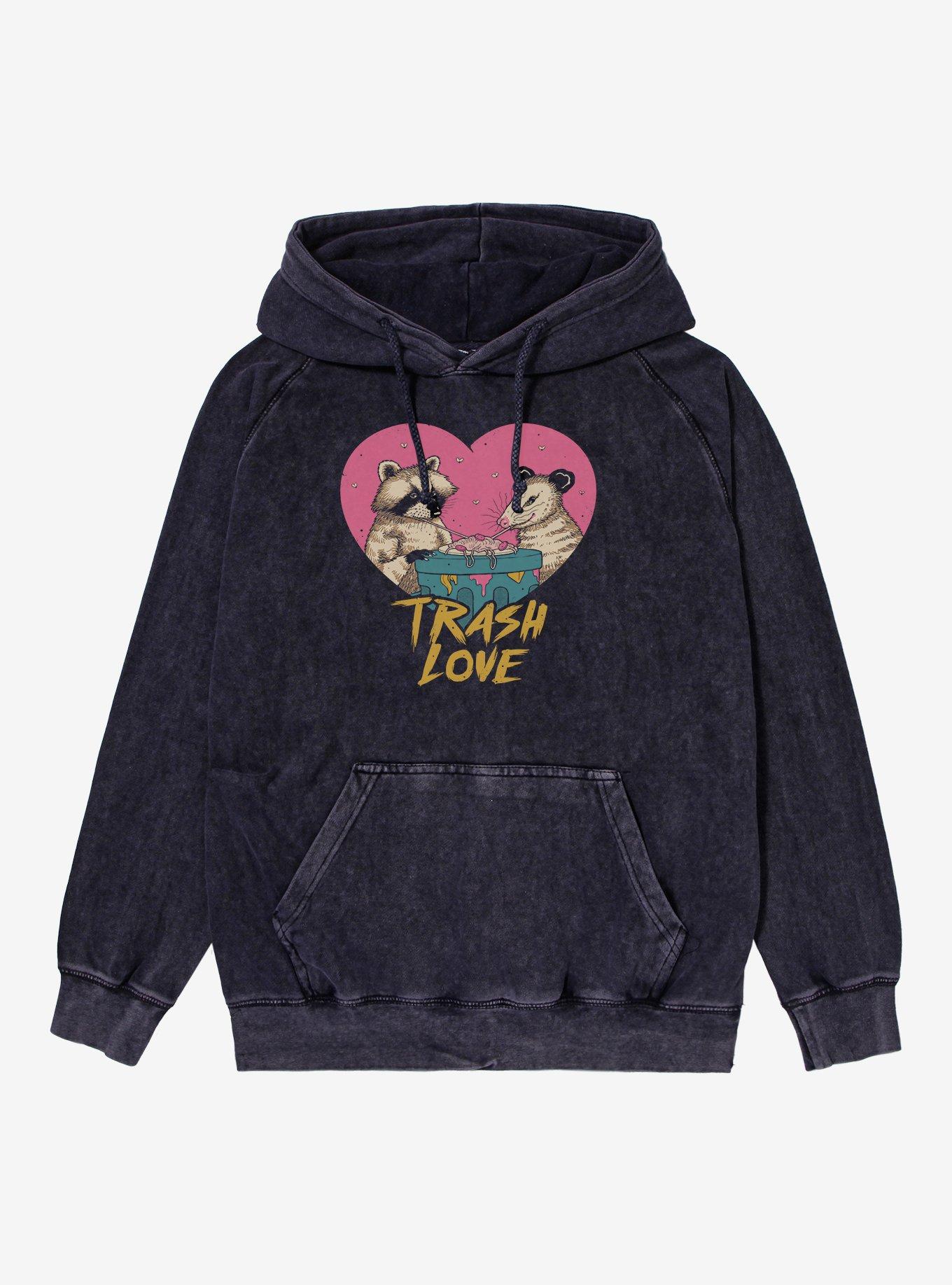 Trash Love Raccoon And Possum Mineral Wash Hoodie, , hi-res
