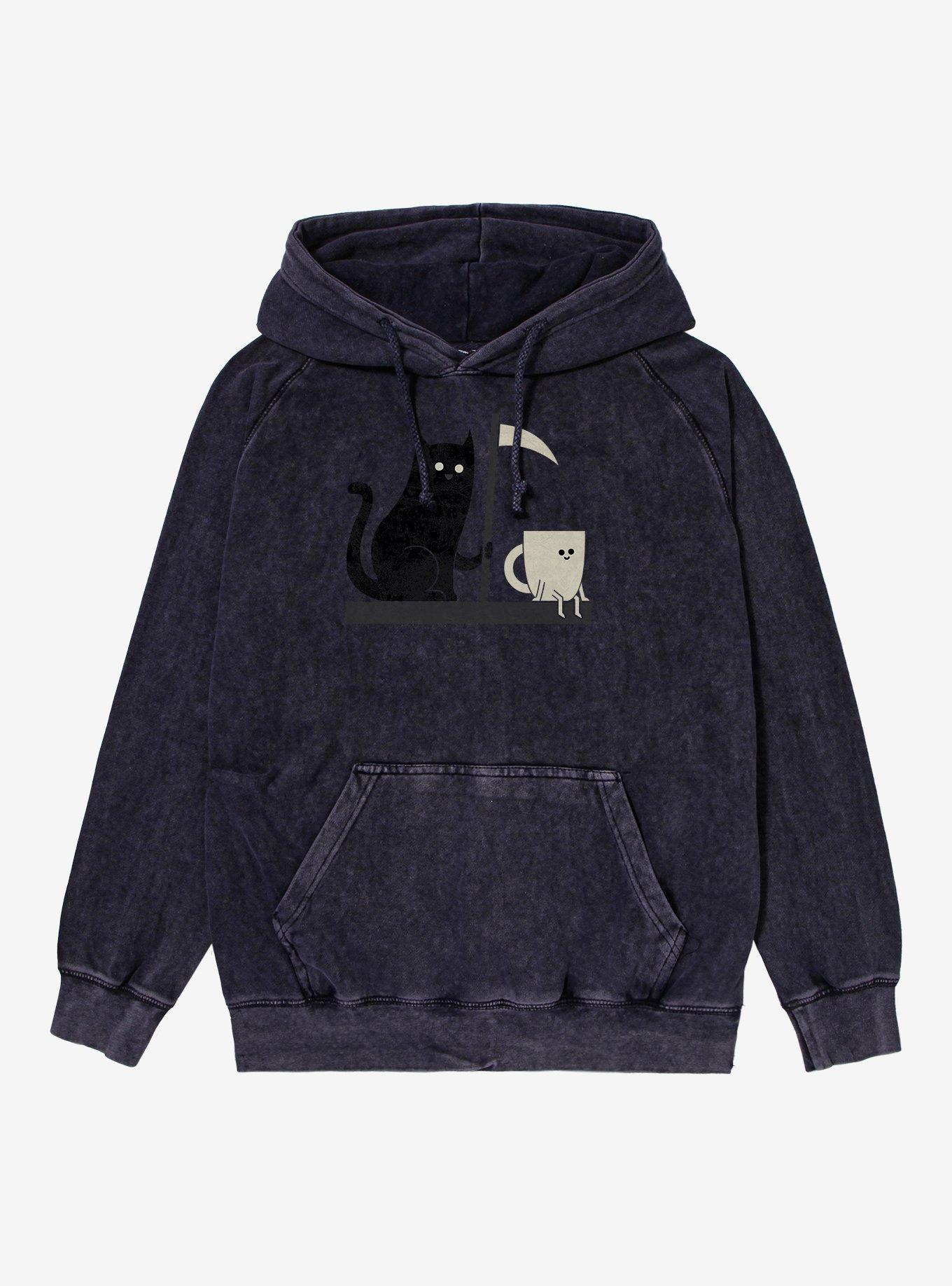 Impending Doom Cat Vs. Cup Mineral Wash Hoodie, , hi-res