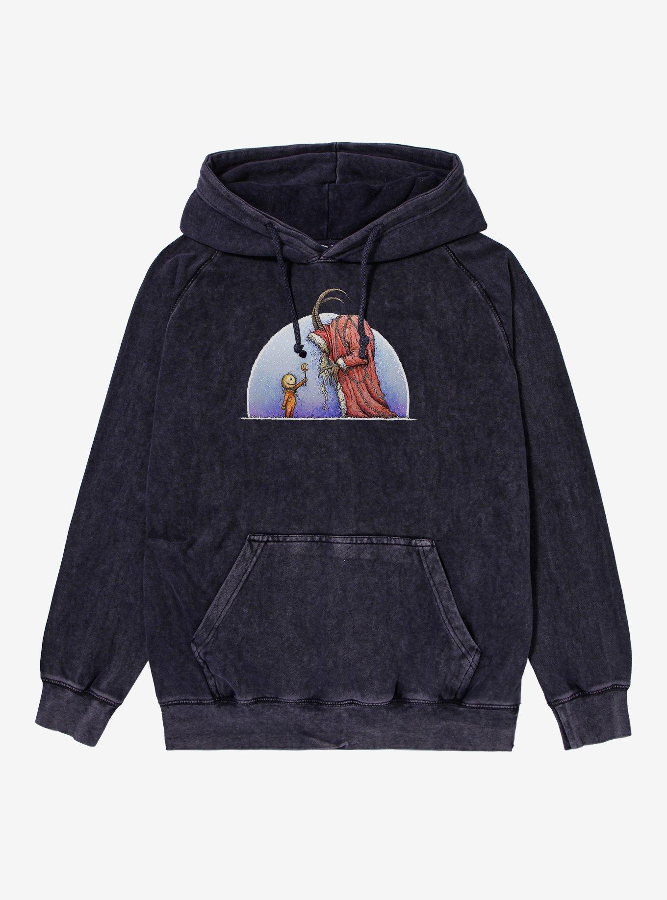 Holiday Horrors Meet Krampus Mineral Wash Hoodie, , hi-res