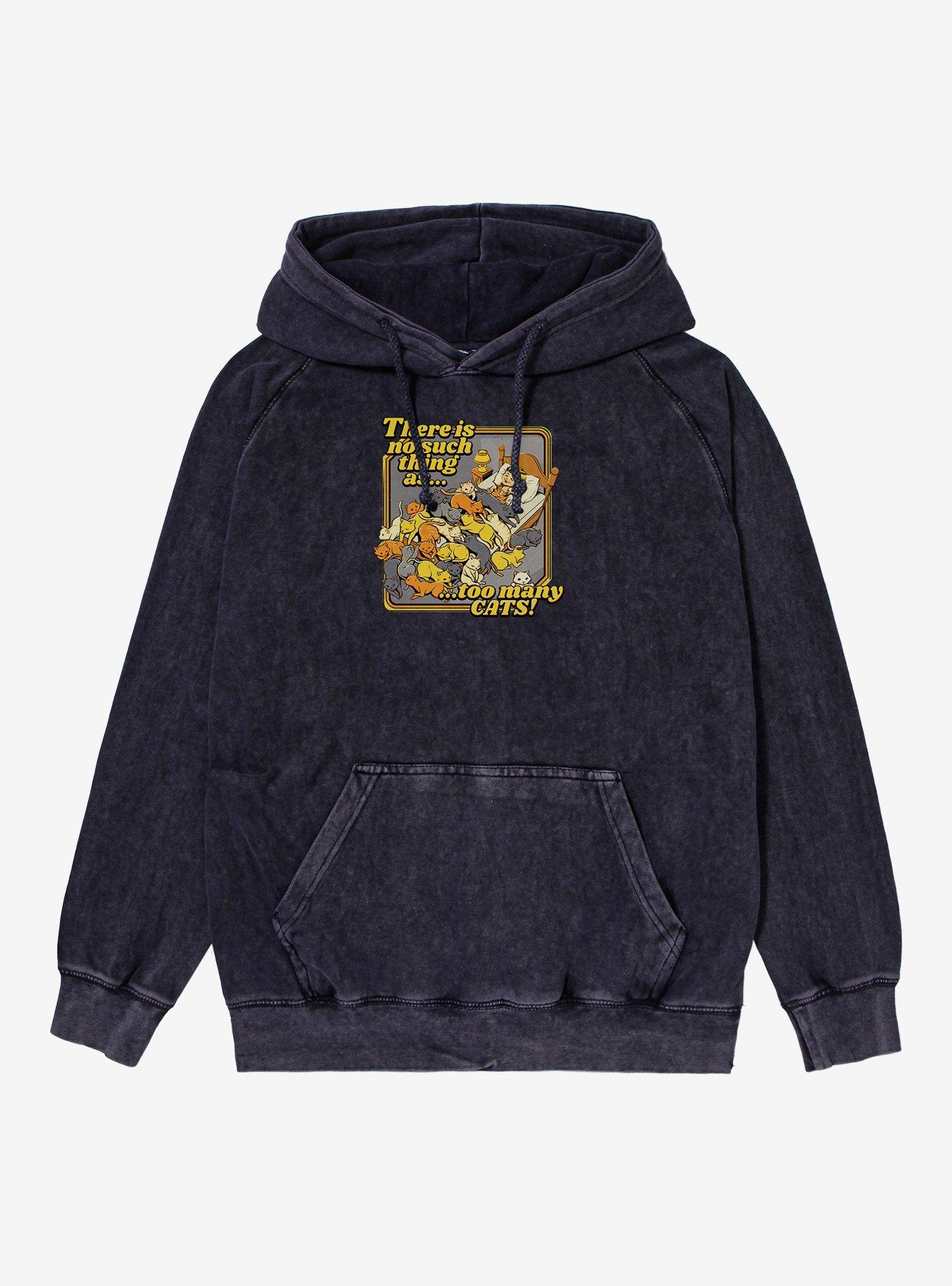 There Is No Such A Thing As Too Many Cats Mineral Wash Hoodie, VINTAGE BLACK, hi-res