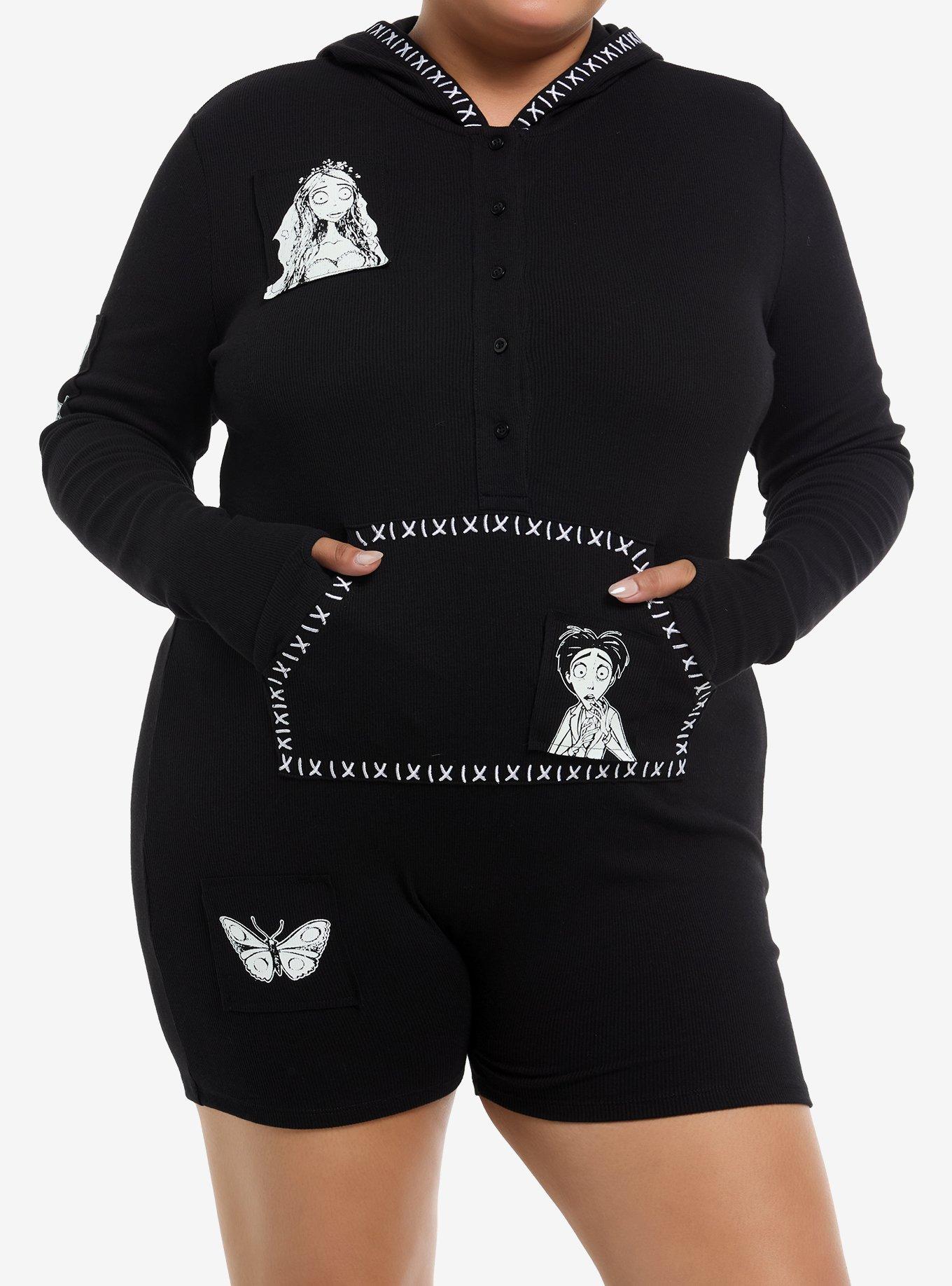Corpse Bride Character Patch Hooded Romper Plus Size, , hi-res