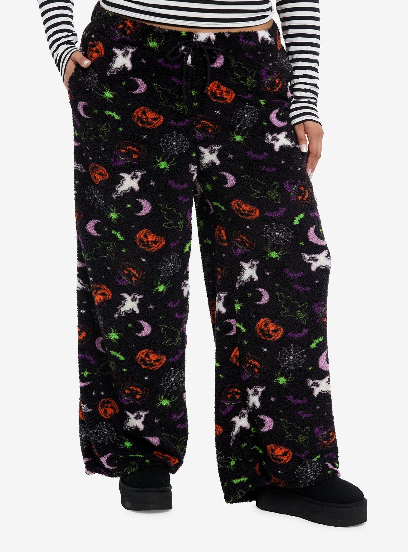 Halloween Icons Sherpa Girls Pajama Pants Plus Size, , hi-res