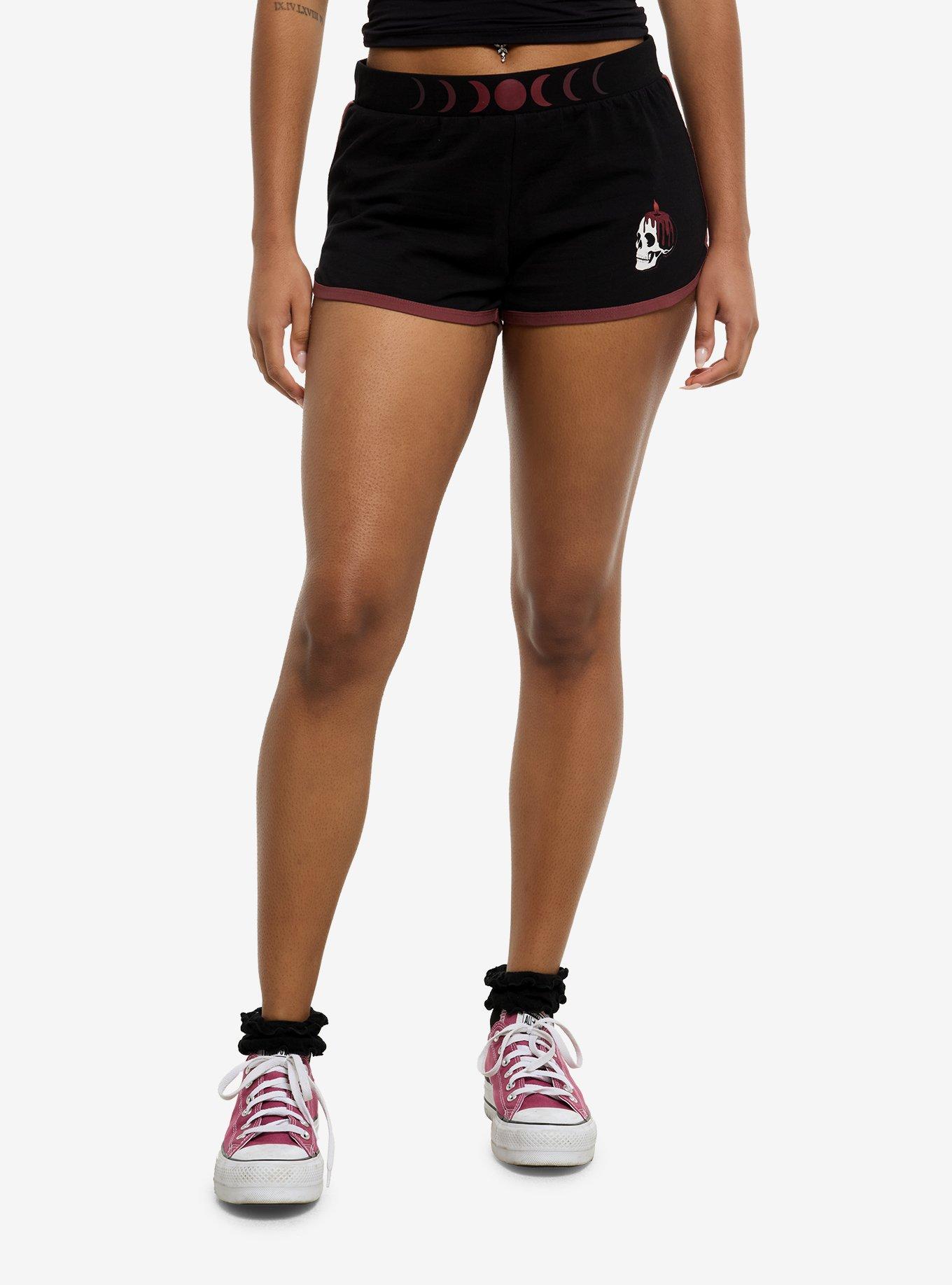 Cosmic Aura Moon Phases & Skull Candle Girls Soft Shorts, , hi-res