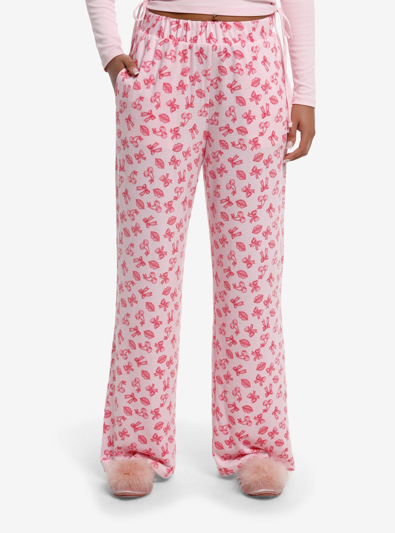 Sweet Society Ribbons Lips Cherries Lounge Pants, , hi-res