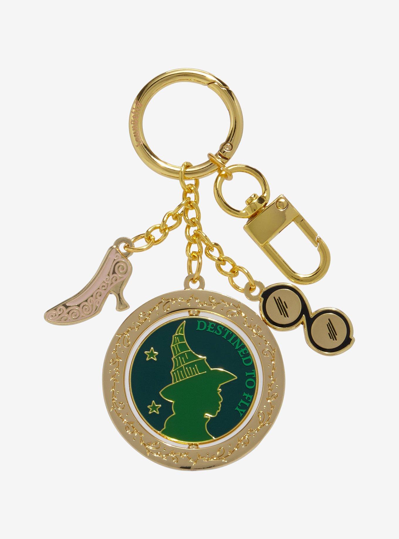 Wicked Elphaba & Glinda Spinning Multi-Charm Keychain — BoxLunch Exclusive, , hi-res