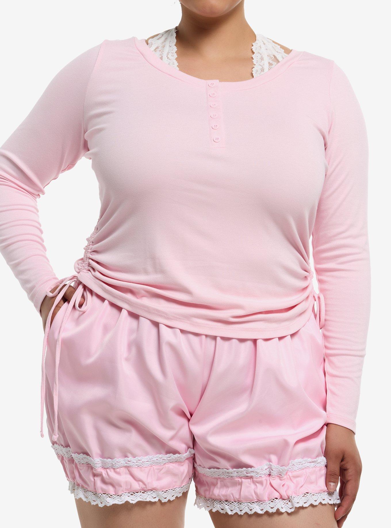 Sweet Society Lace Halter Cinch Girls Long-Sleeve Top Plus Size, , hi-res