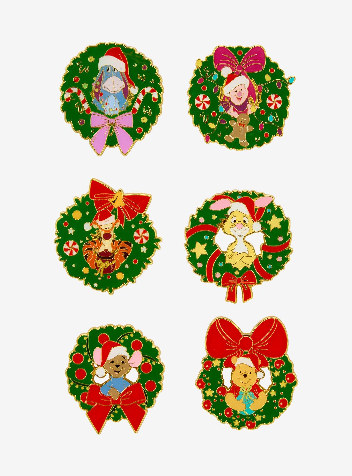 Loungefly Disney Winnie the Pooh Holiday Wreath Blind Box Enamel Pin — BoxLunch Exclusive, , hi-res