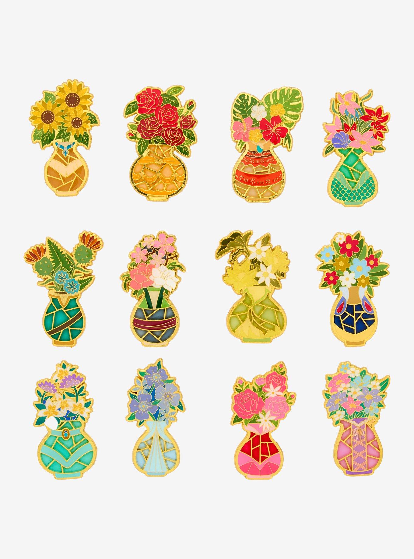 Loungefly Disney Princess Flower Vase Stained Glass Blind Box Enamel Pin — BoxLunch Exclusive, , hi-res