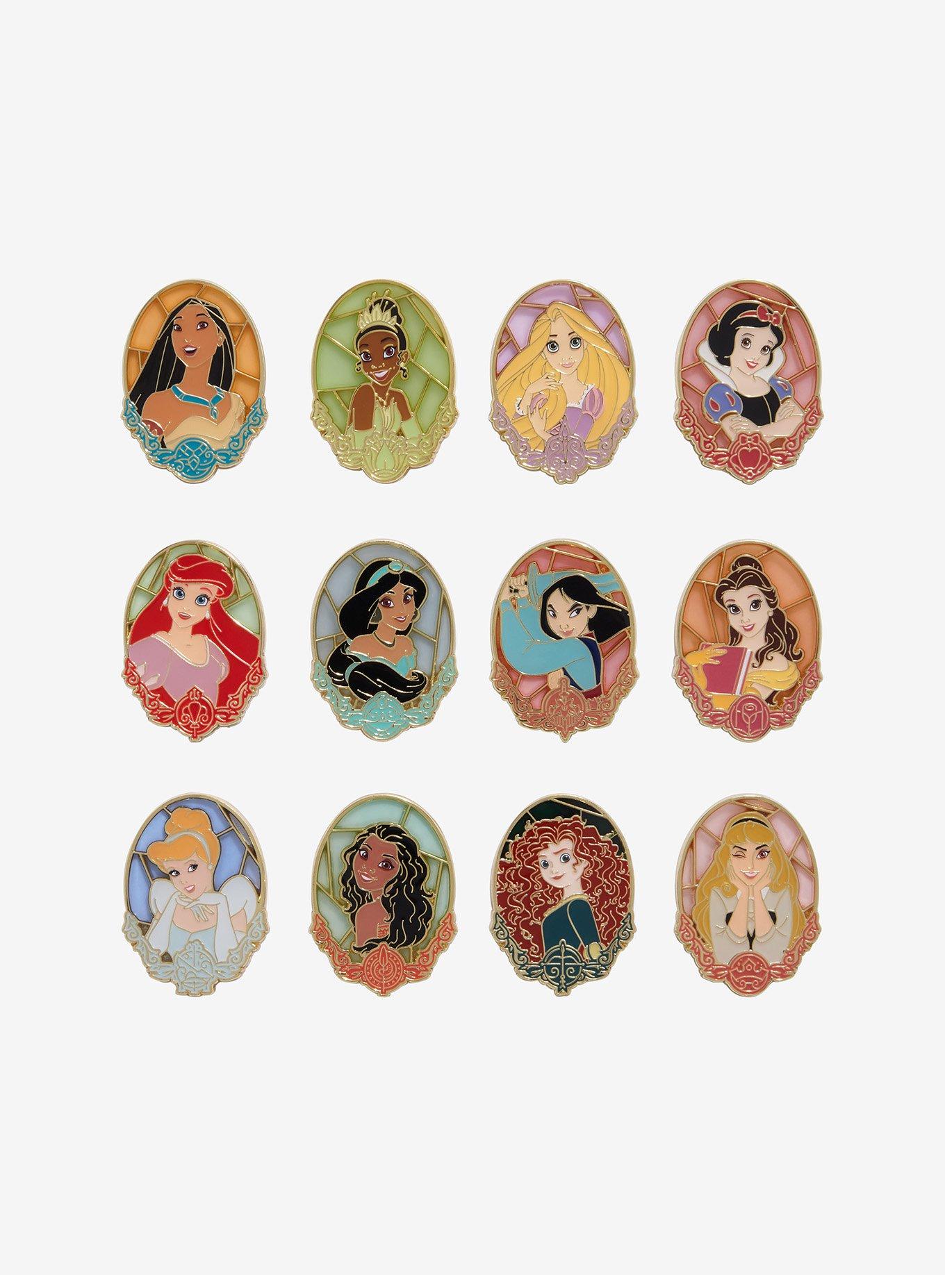 Loungefly Disney Princess Stained Glass Portrait Blind Box Enamel Pin - BoxLunch Exclusive, , hi-res