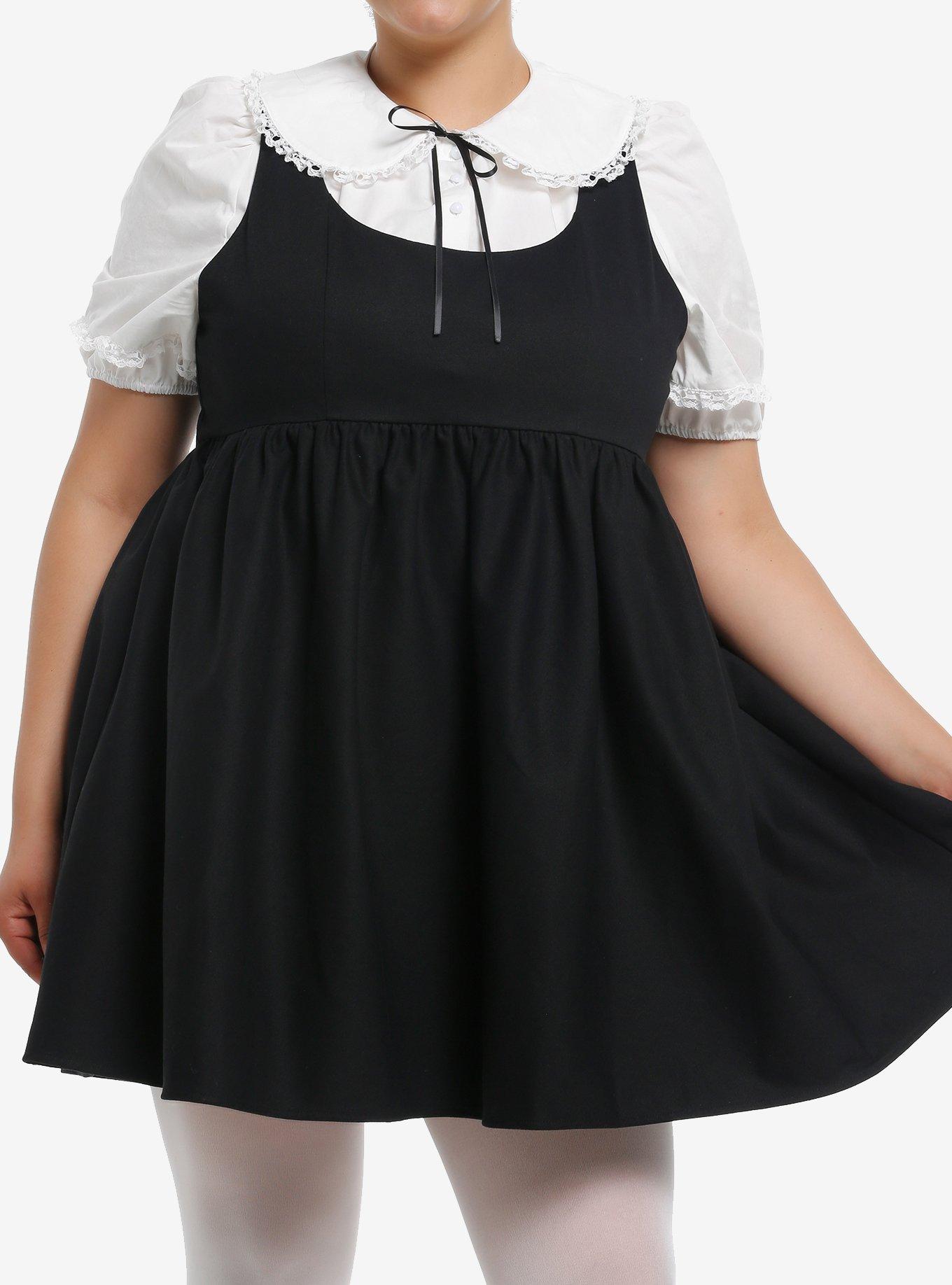Cosmic Aura Ruffle Peter Pan Collar Twofer Dress Plus Size, , hi-res