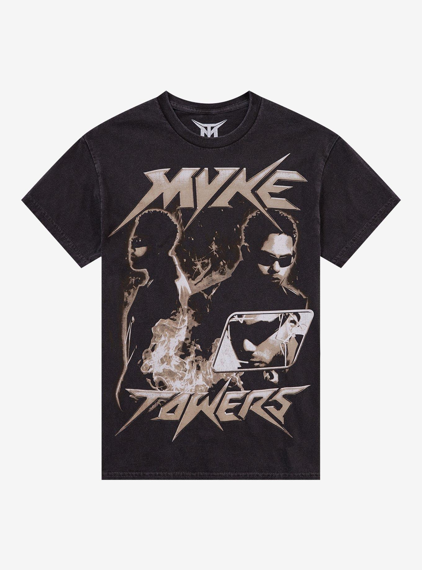 Myke Towers Fire Collage T-Shirt, , hi-res
