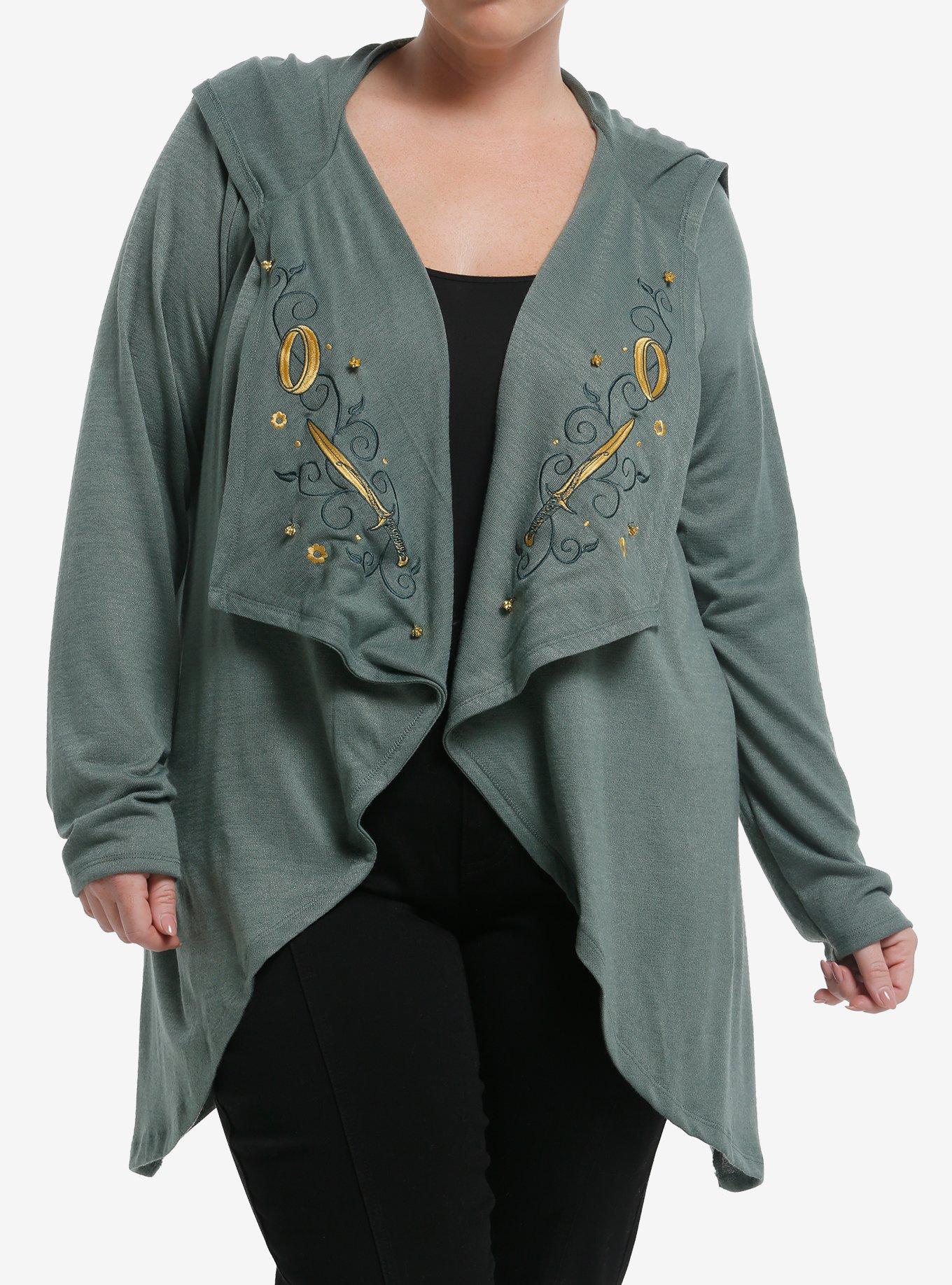 Her Universe The Lord Of The Rings Icons Draped Hooded Cardigan Plus Size Her Universe Exclusive, , hi-res